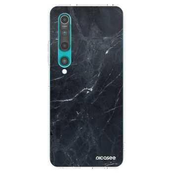 Picasee silikonowe przeźroczyste etui na Xiaomi Mi 10 - Black marble