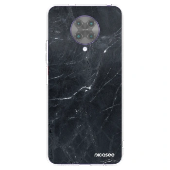 Picasee silikonowe przeźroczyste etui na Xiaomi Poco F2 Pro - Black marble