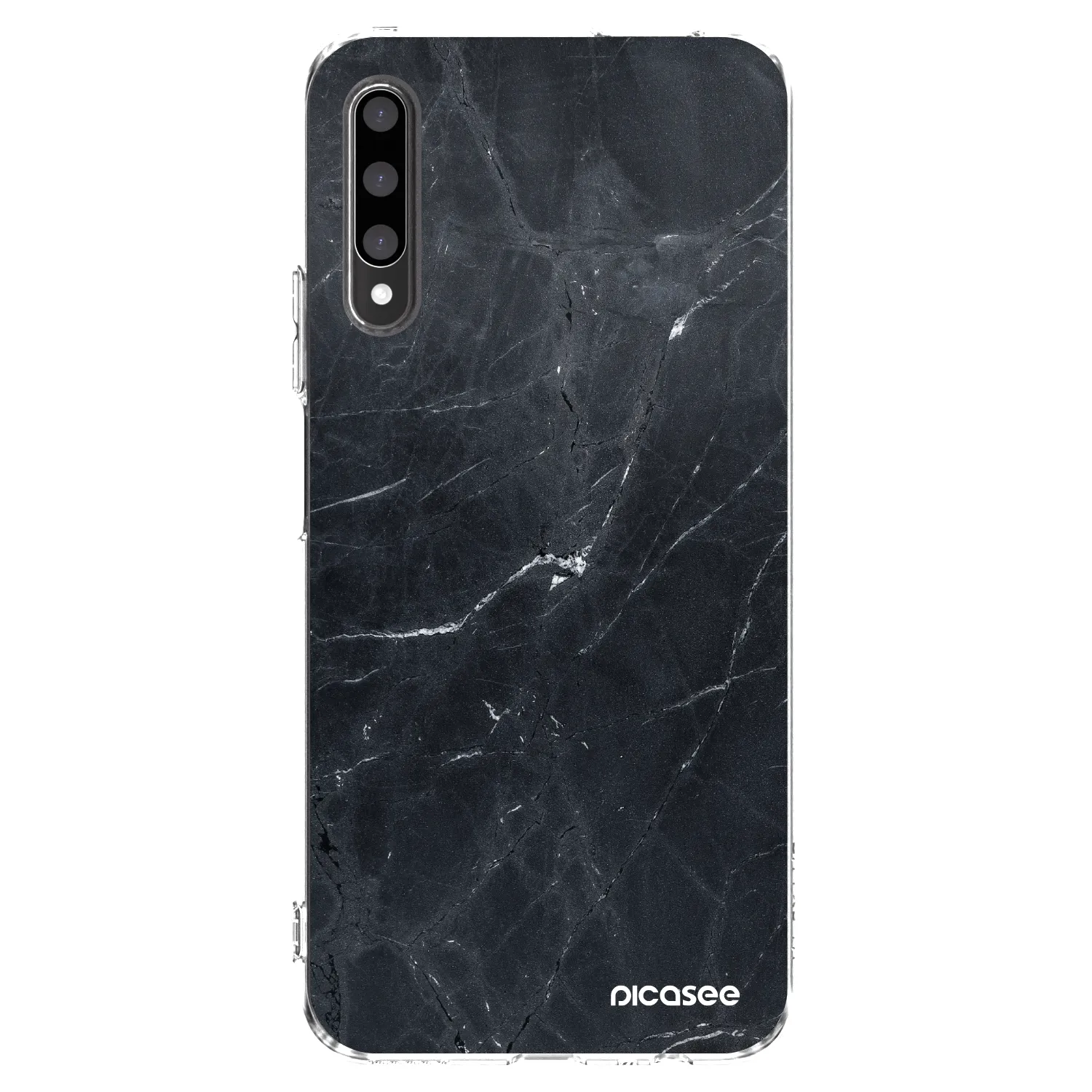 Picasee silikonowe przeźroczyste etui na Honor 9X Pro - Black marble