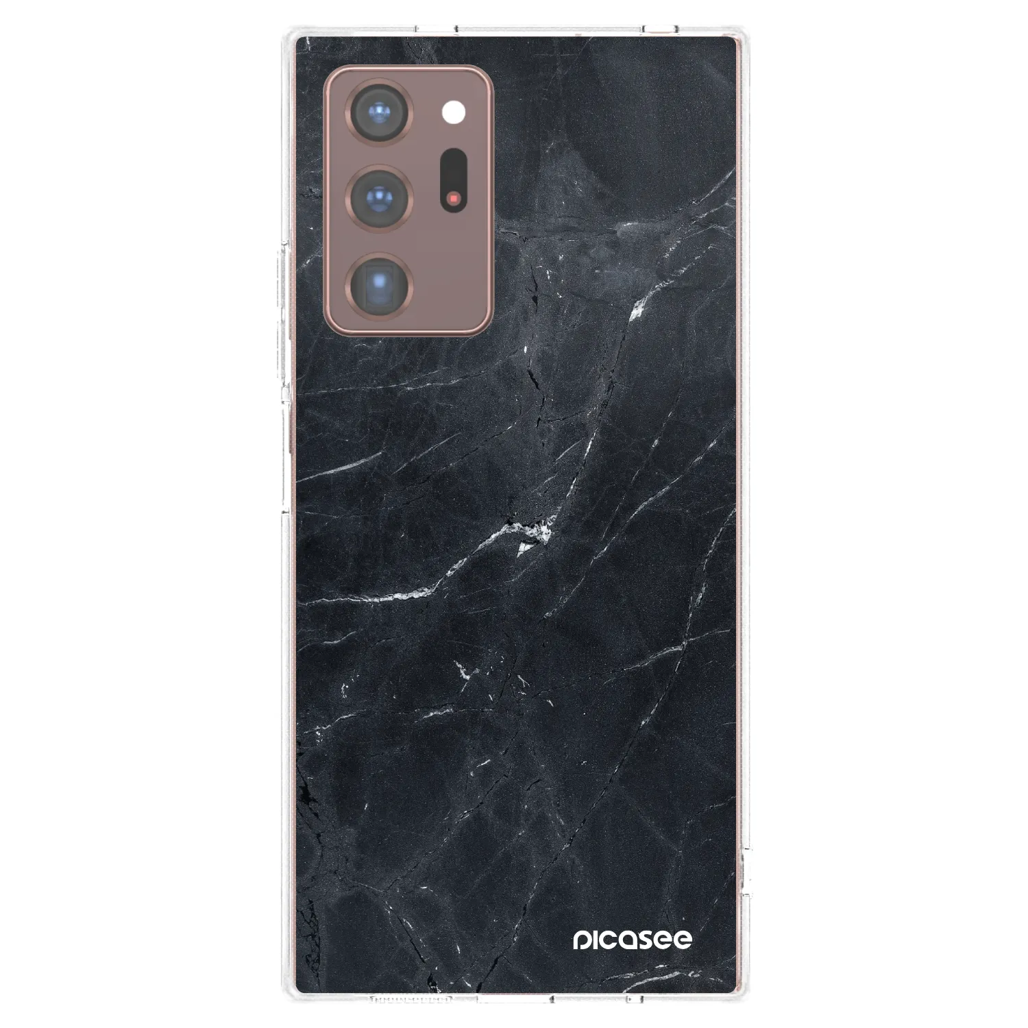 Picasee silikonowe przeźroczyste etui na Samsung Galaxy Note 20 Ultra - Black marble