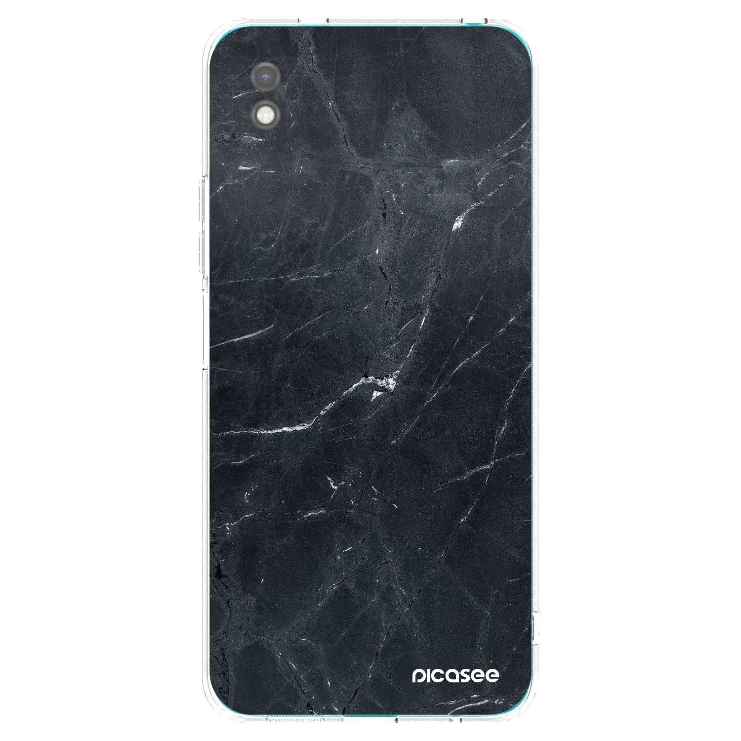 Picasee silikonowe czarne etui na Xiaomi Redmi 9A - Black marble