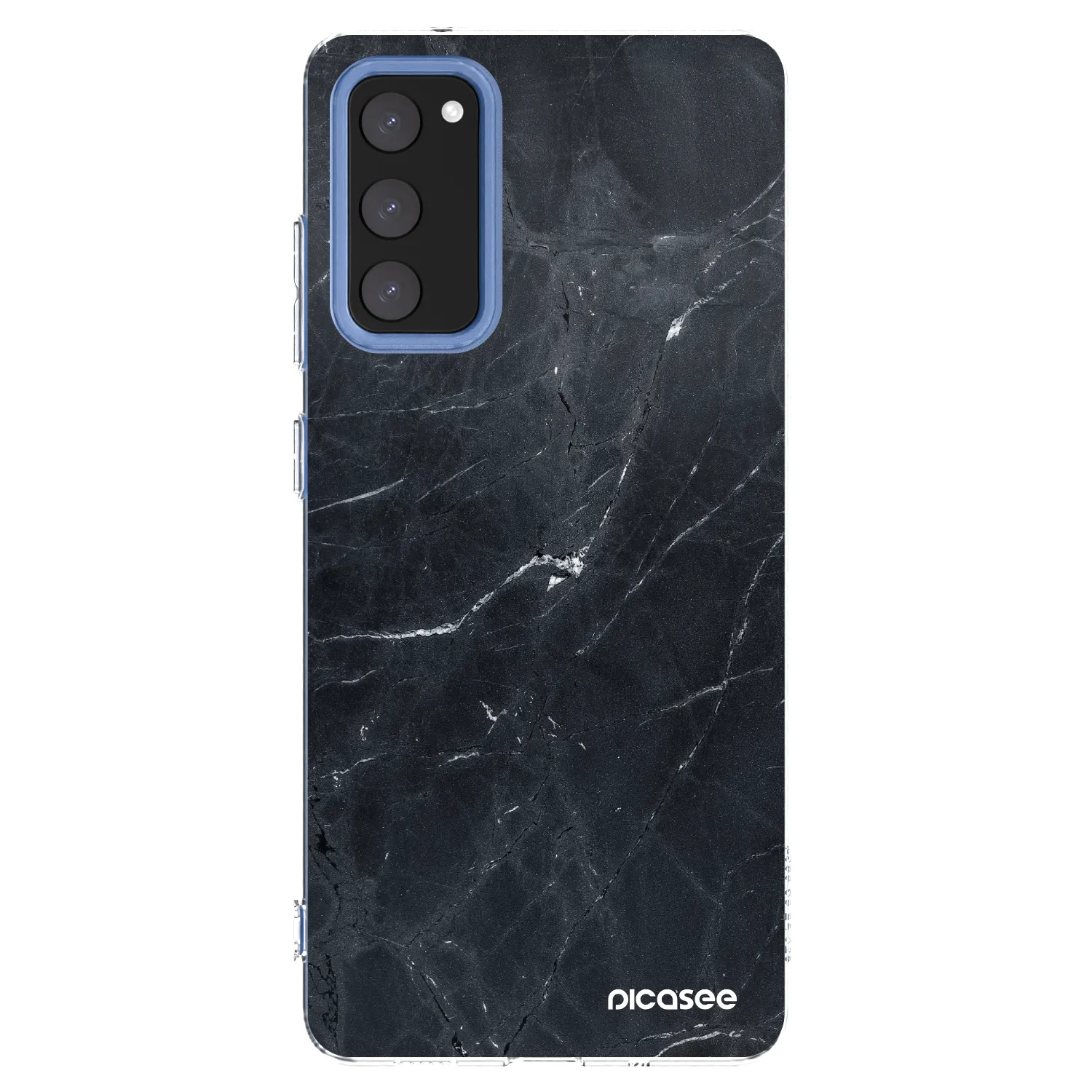 Picasee silikonowe przeźroczyste etui na Samsung Galaxy S20 FE - Black marble