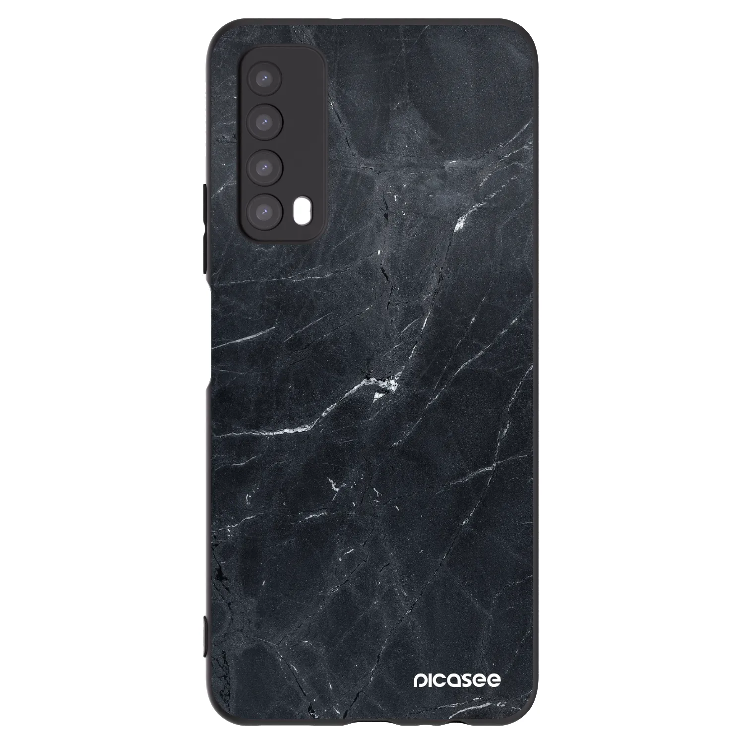 Picasee silikonowe czarne etui na Huawei P Smart 2021 - Black marble