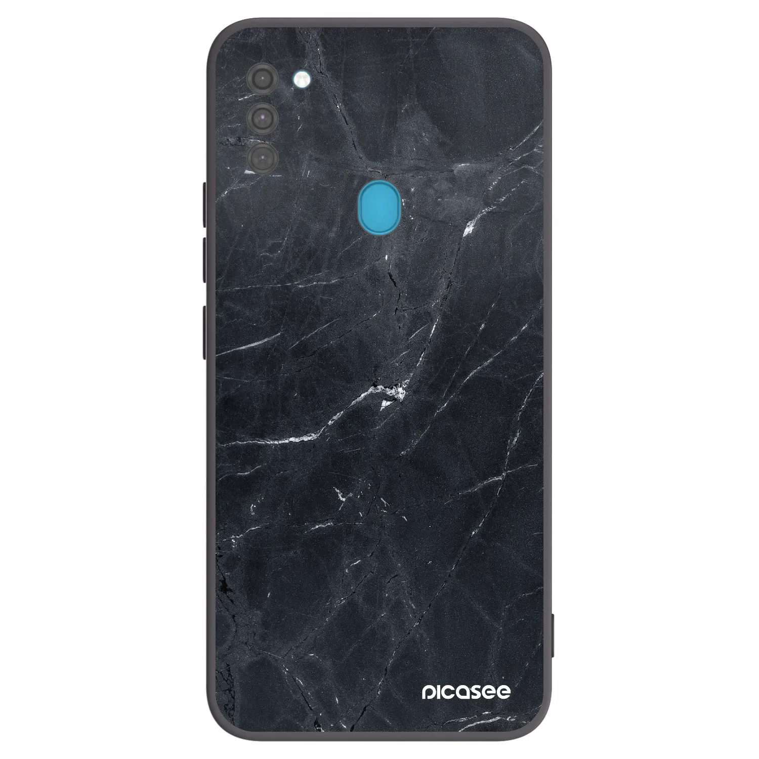 Picasee silikonowe czarne etui na Samsung Galaxy M11 - Black marble