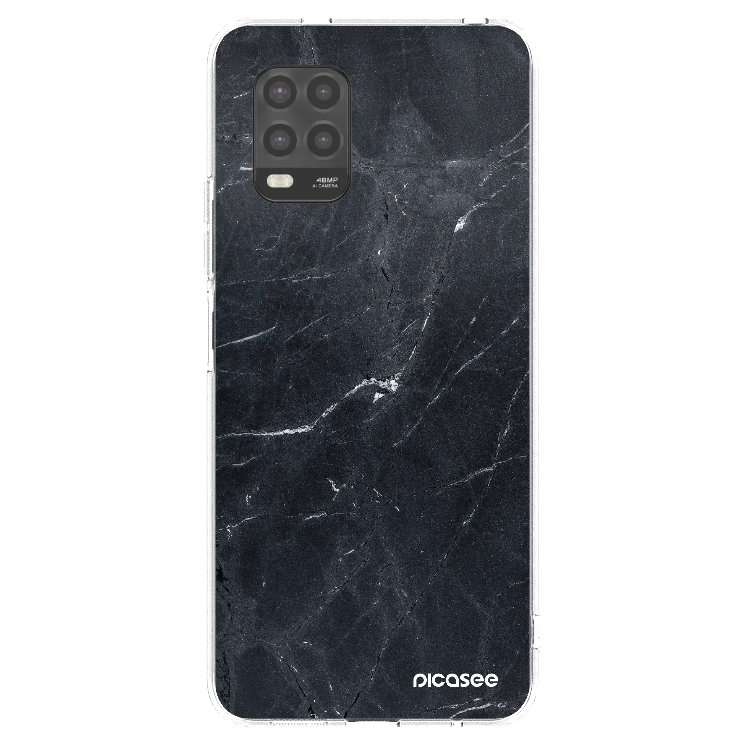 Picasee silikonowe przeźroczyste etui na Xiaomi Mi 10 Lite - Black marble