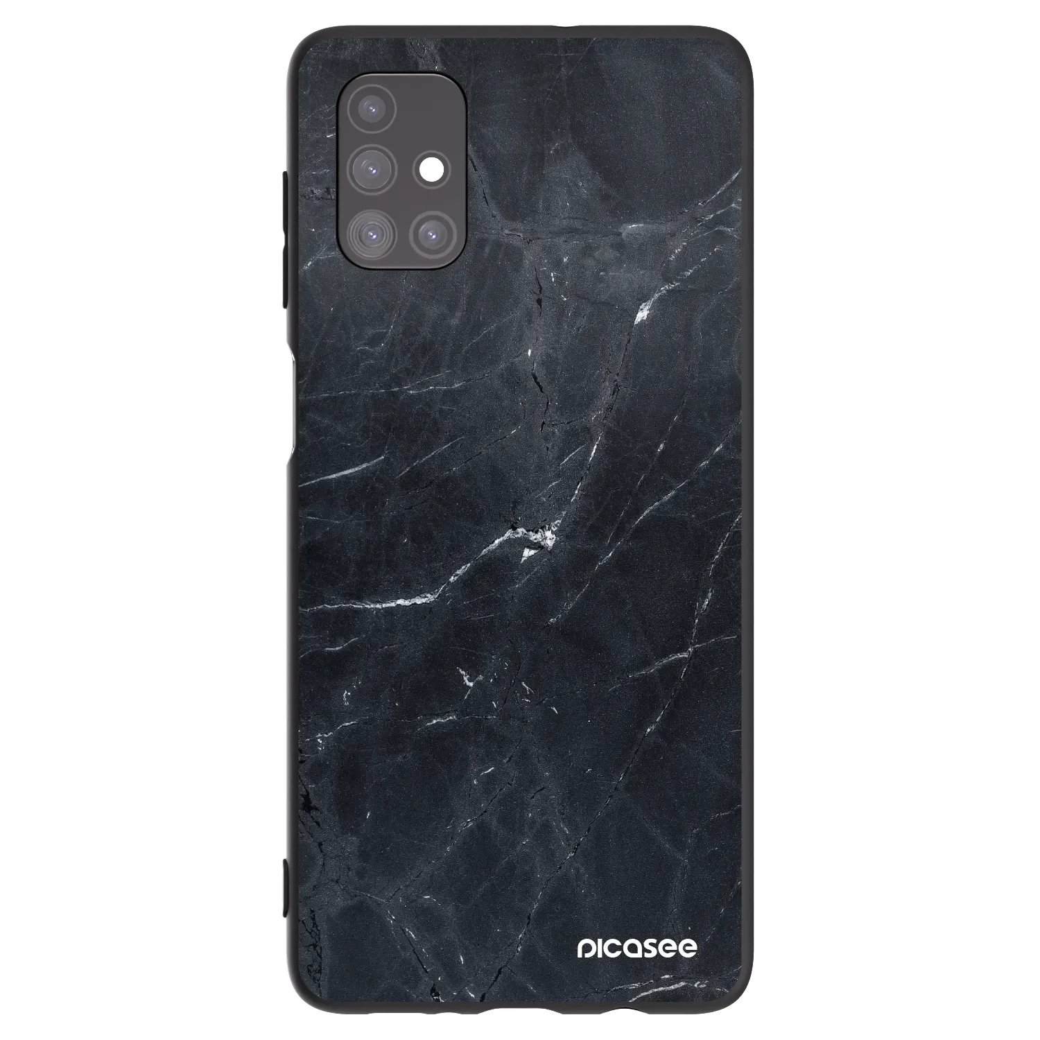 Picasee silikonowe czarne etui na Samsung Galaxy M51 M515F - Black marble