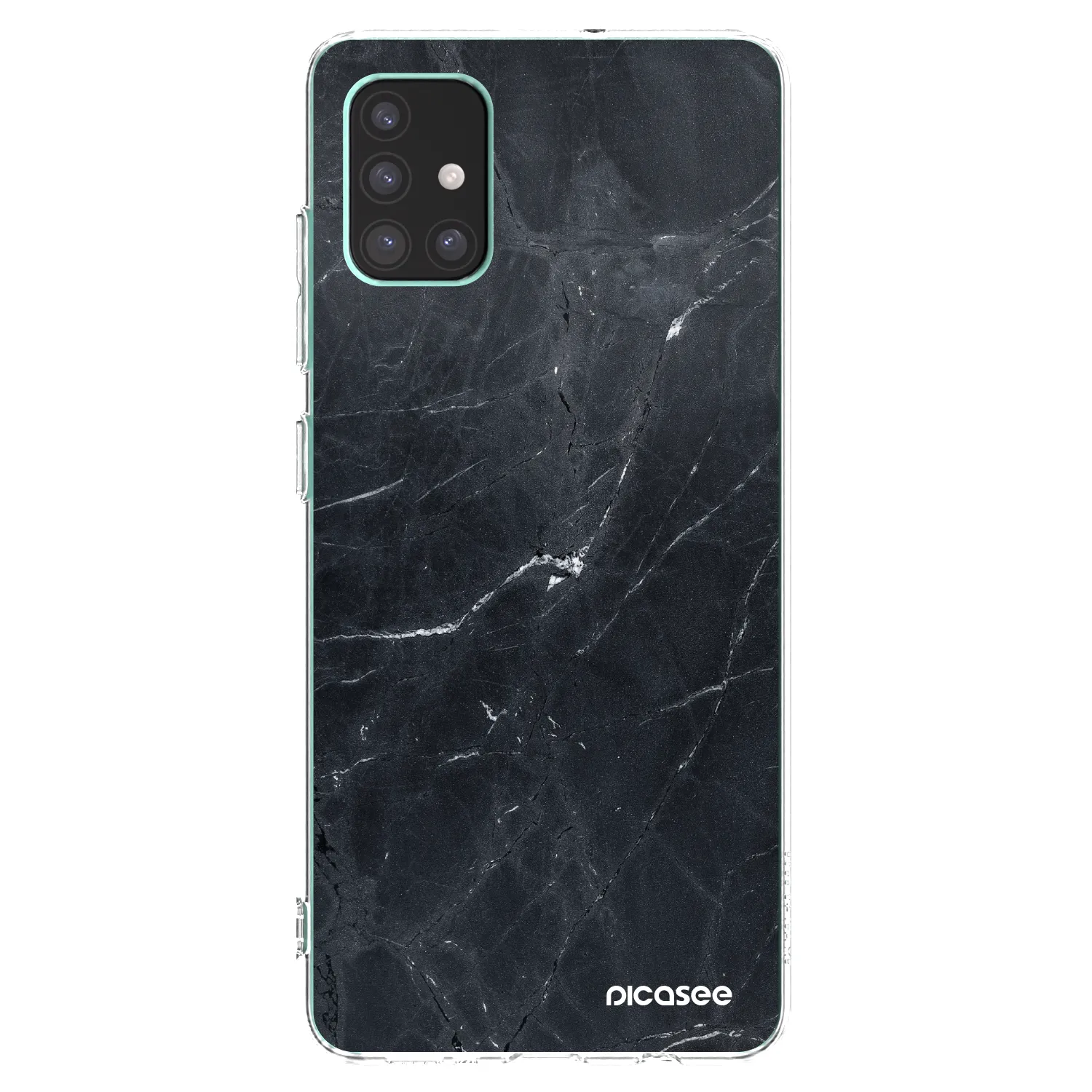 Picasee silikonowe przeźroczyste etui na Samsung Galaxy M51 M515F - Black marble