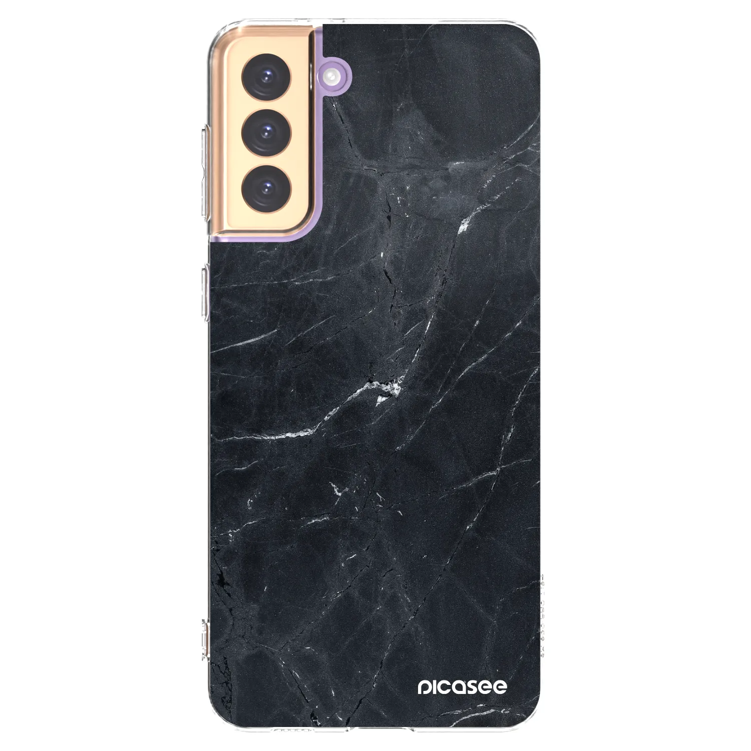 Picasee silikonowe przeźroczyste etui na Samsung Galaxy S21+ 5G G996F - Black marble