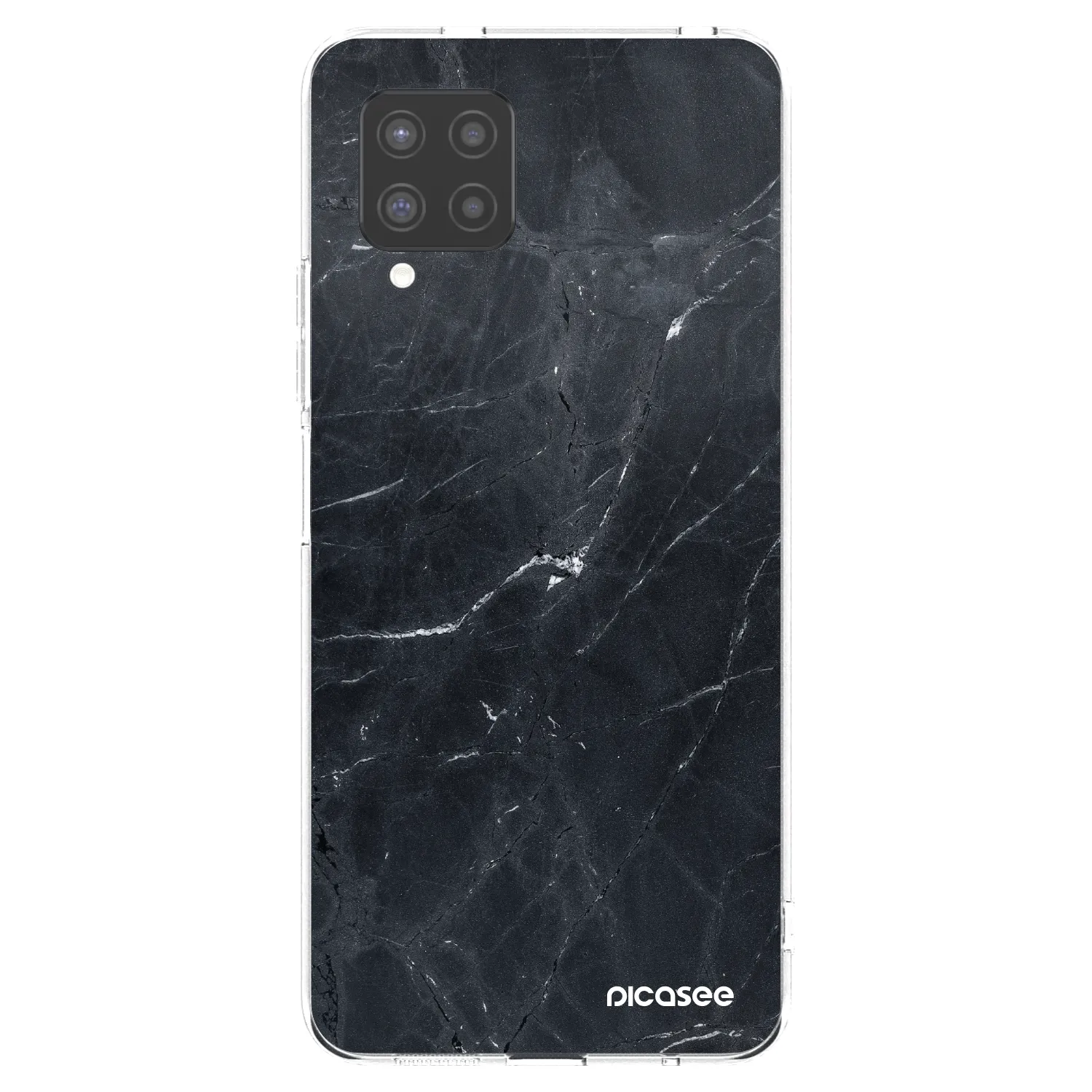 Picasee silikonowe przeźroczyste etui na Samsung Galaxy A42 A426B - Black marble