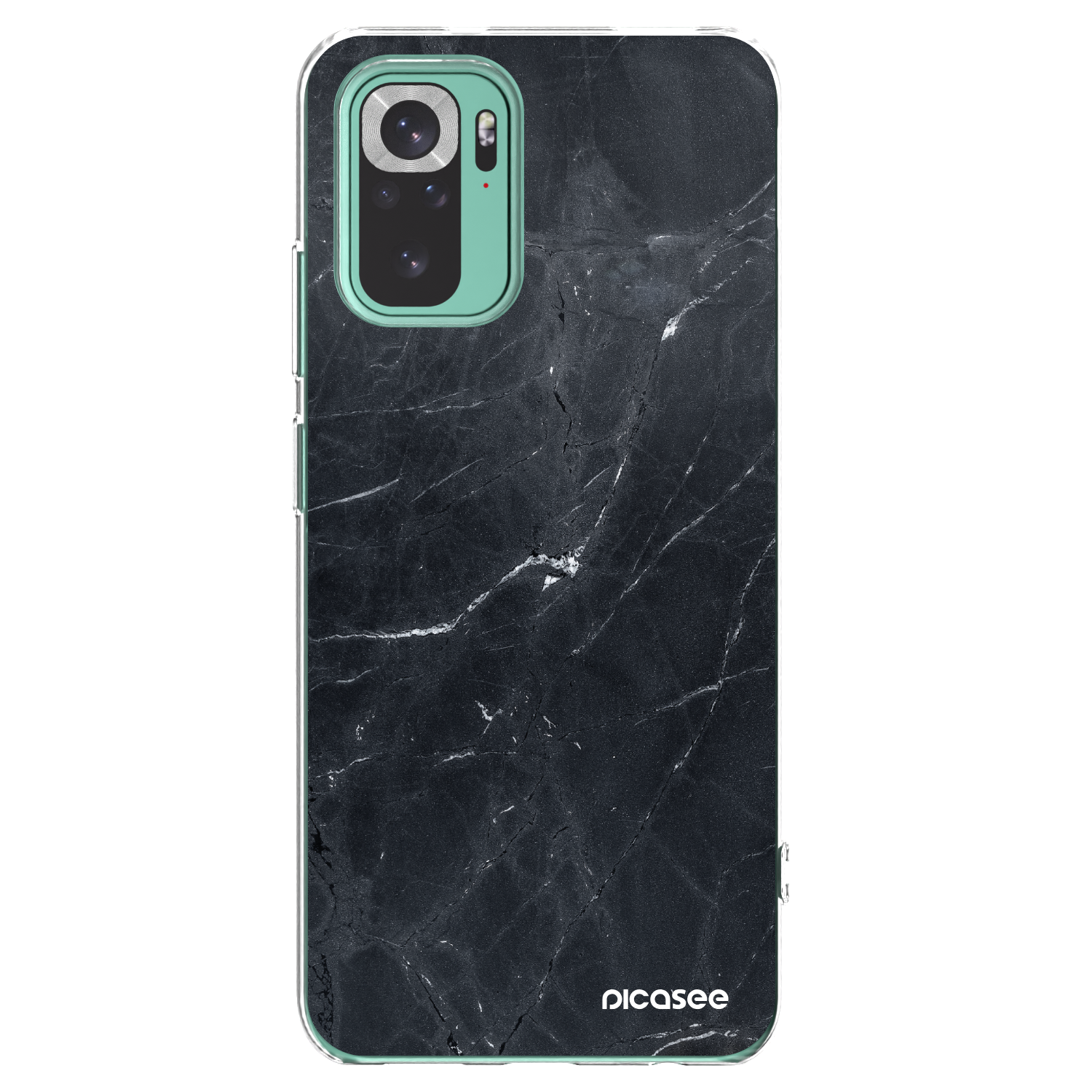 Picasee silikonowe przeźroczyste etui na Xiaomi Redmi Note 10 Pro - Black marble