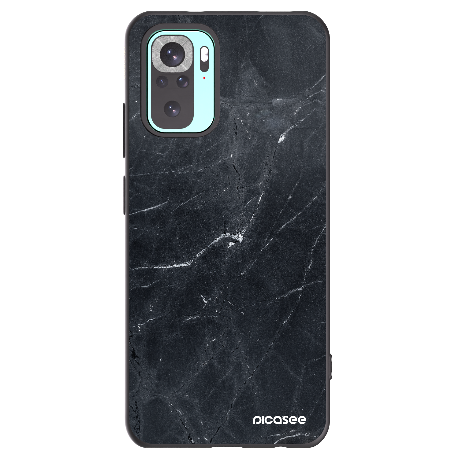 Picasee silikonowe czarne etui na Xiaomi Redmi Note 10 Pro - Black marble