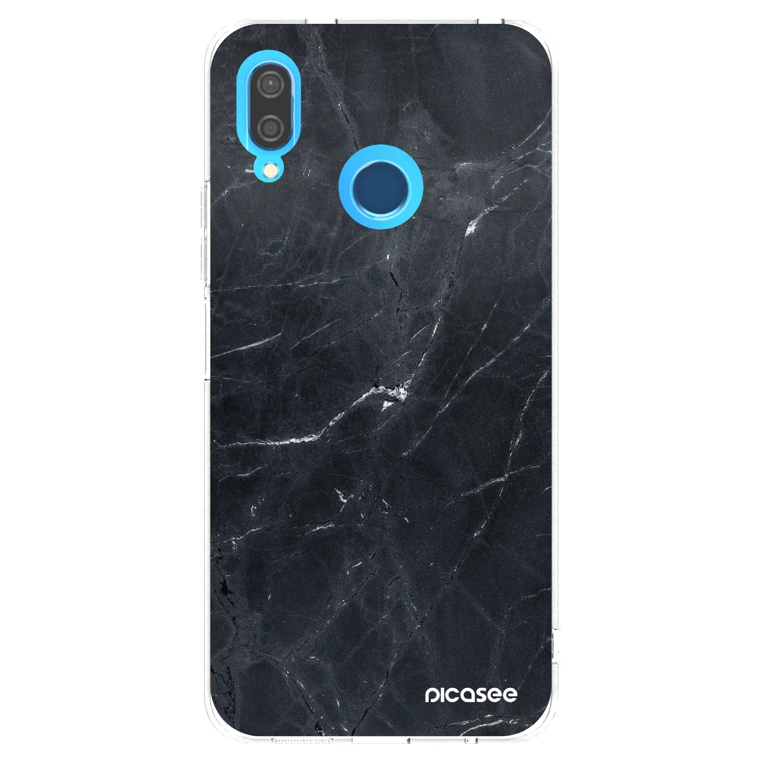 Picasee silikonowe przeźroczyste etui na Huawei P20 Lite - Black marble