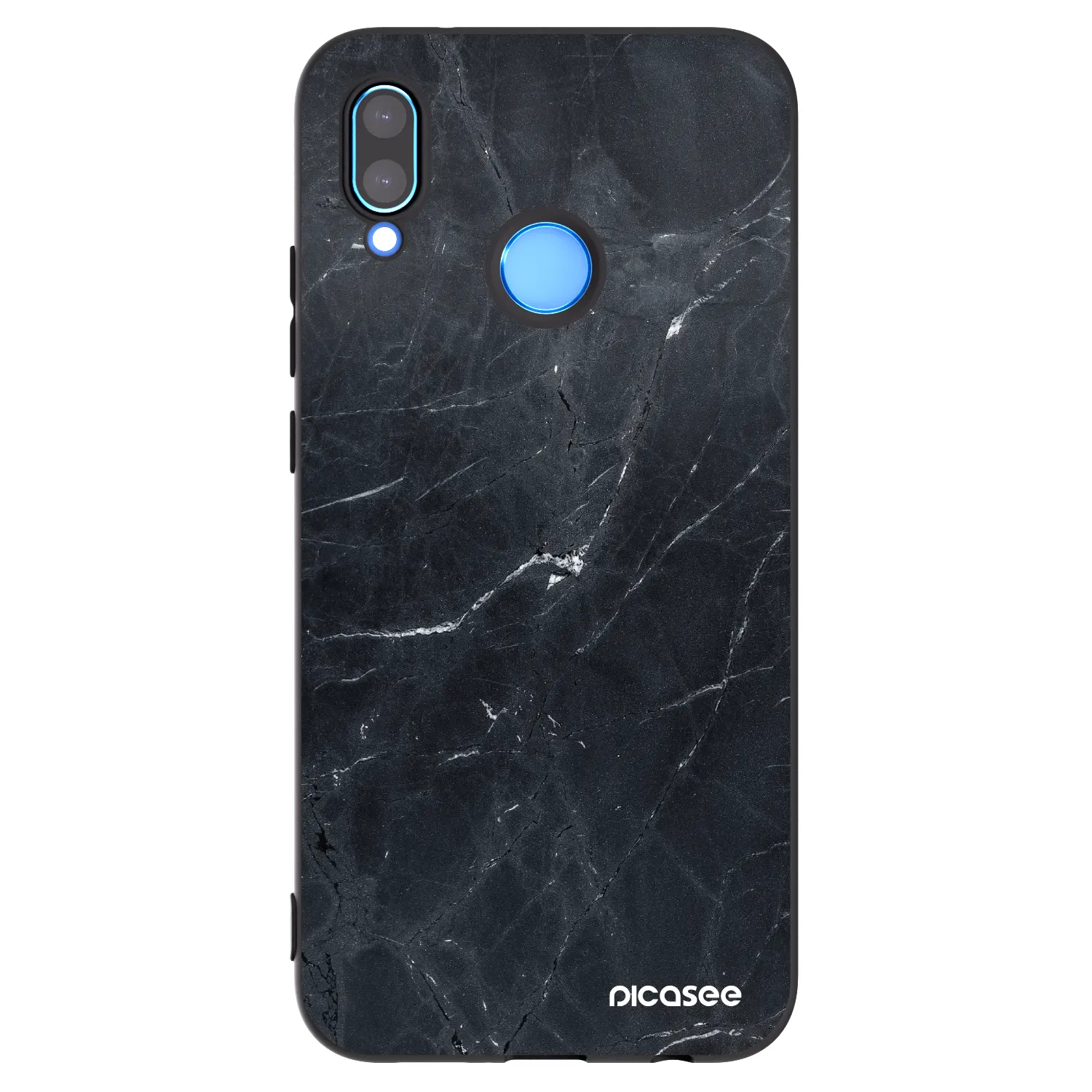 Picasee silikonowe czarne etui na Huawei P20 Lite - Black marble