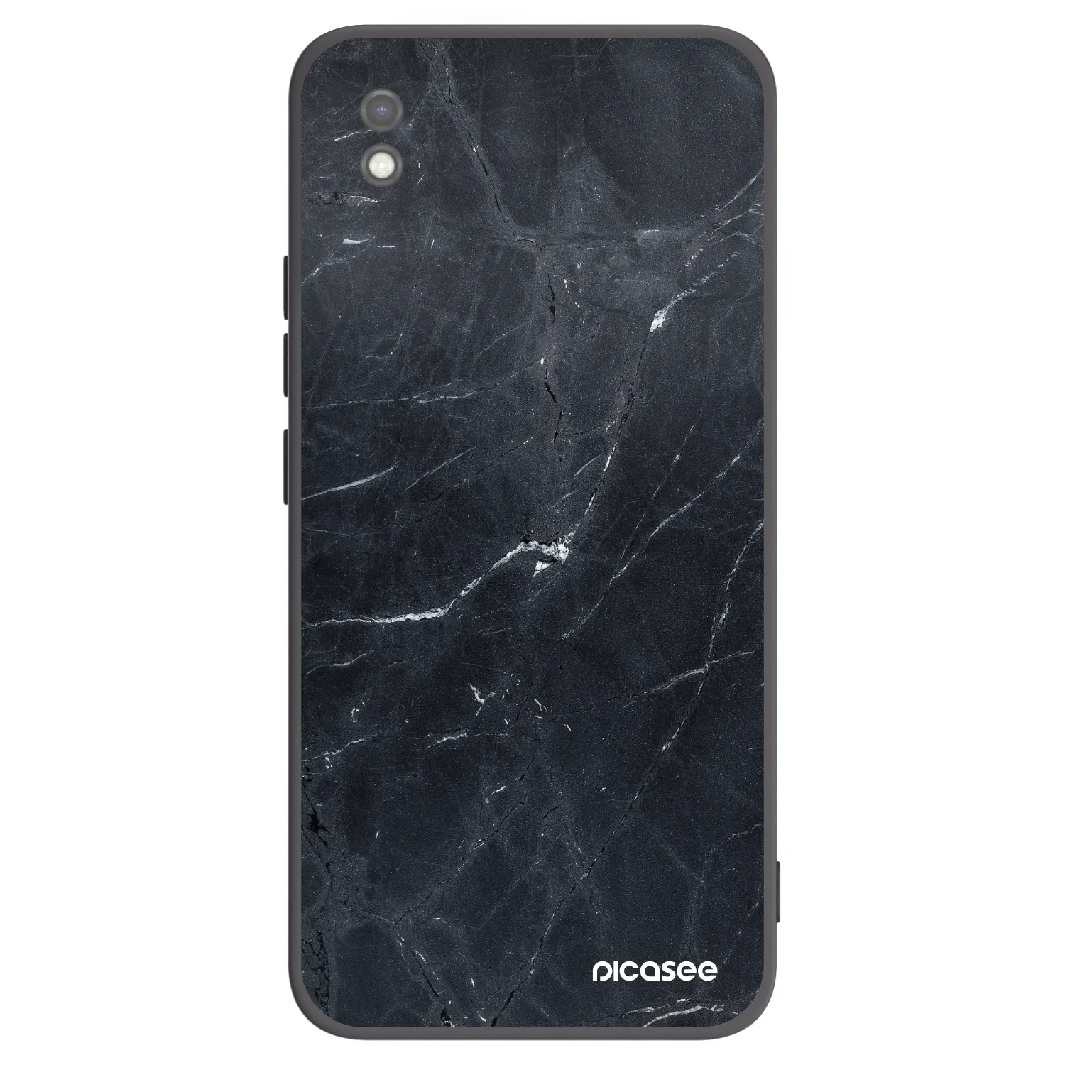 Picasee silikonowe czarne etui na Xiaomi Redmi 9AT - Black marble