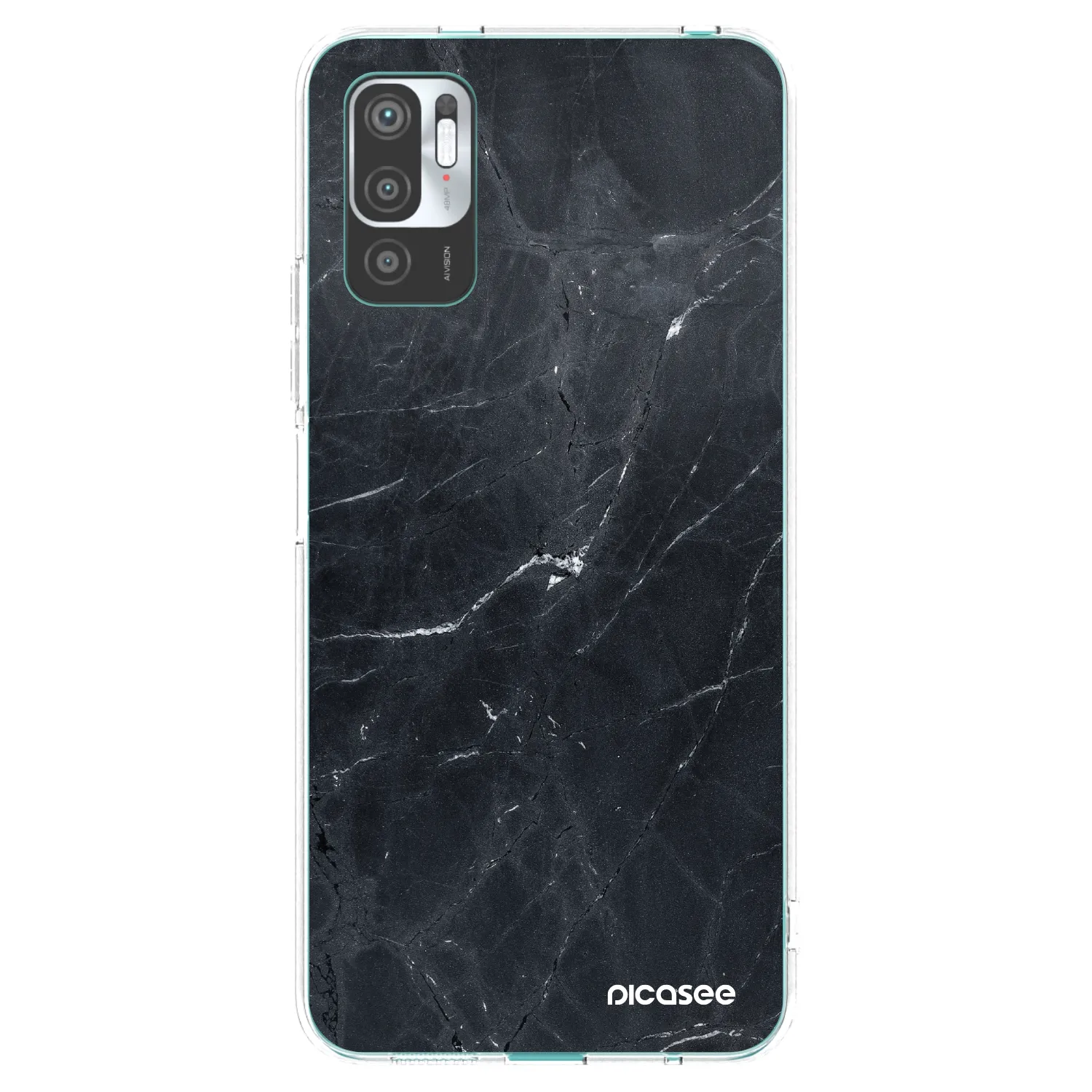 Picasee silikonowe przeźroczyste etui na Xiaomi Redmi Note 10 5G - Black marble