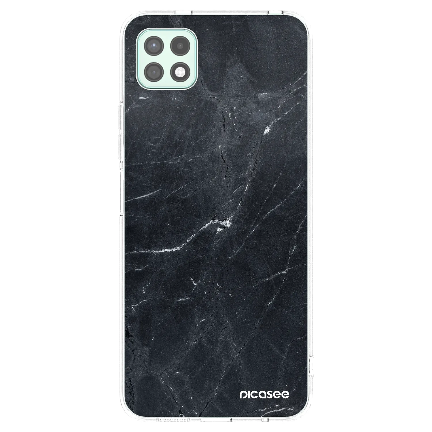 Picasee silikonowe przeźroczyste etui na Samsung Galaxy A22 A226B 5G - Black marble