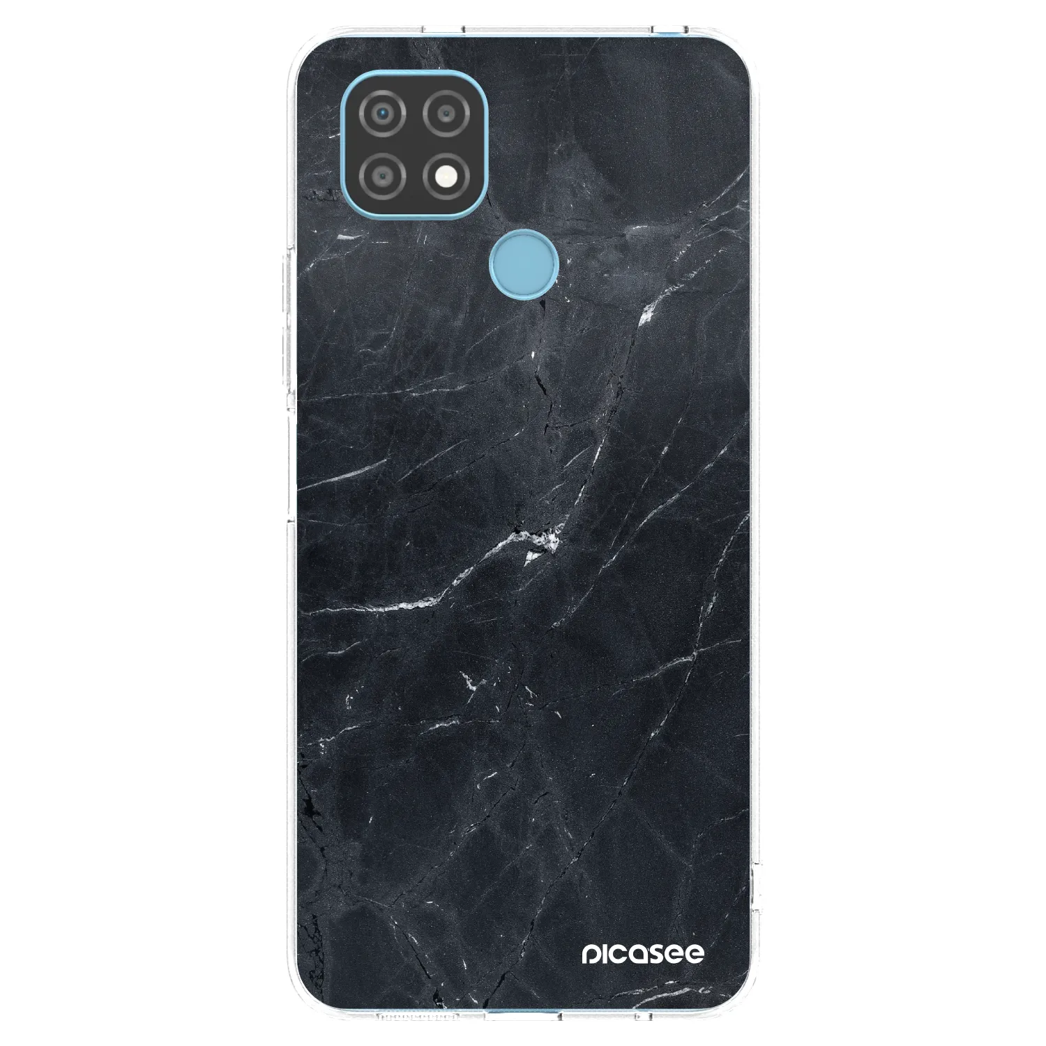 Picasee silikonowe przeźroczyste etui na Realme C21 - Black marble