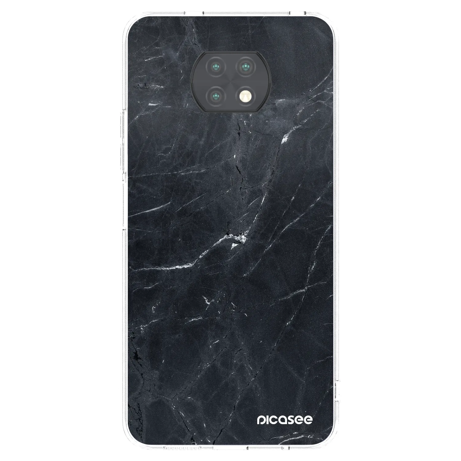 Picasee silikonowe przeźroczyste etui na Xiaomi Redmi Note 9T - Black marble