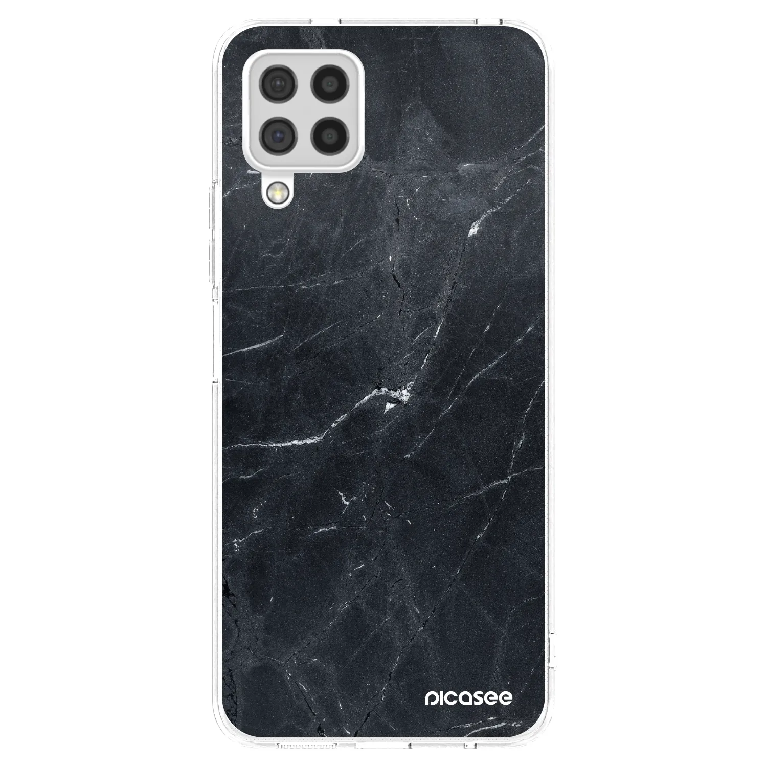 Picasee silikonowe przeźroczyste etui na Samsung Galaxy A22 A225F 4G - Black marble