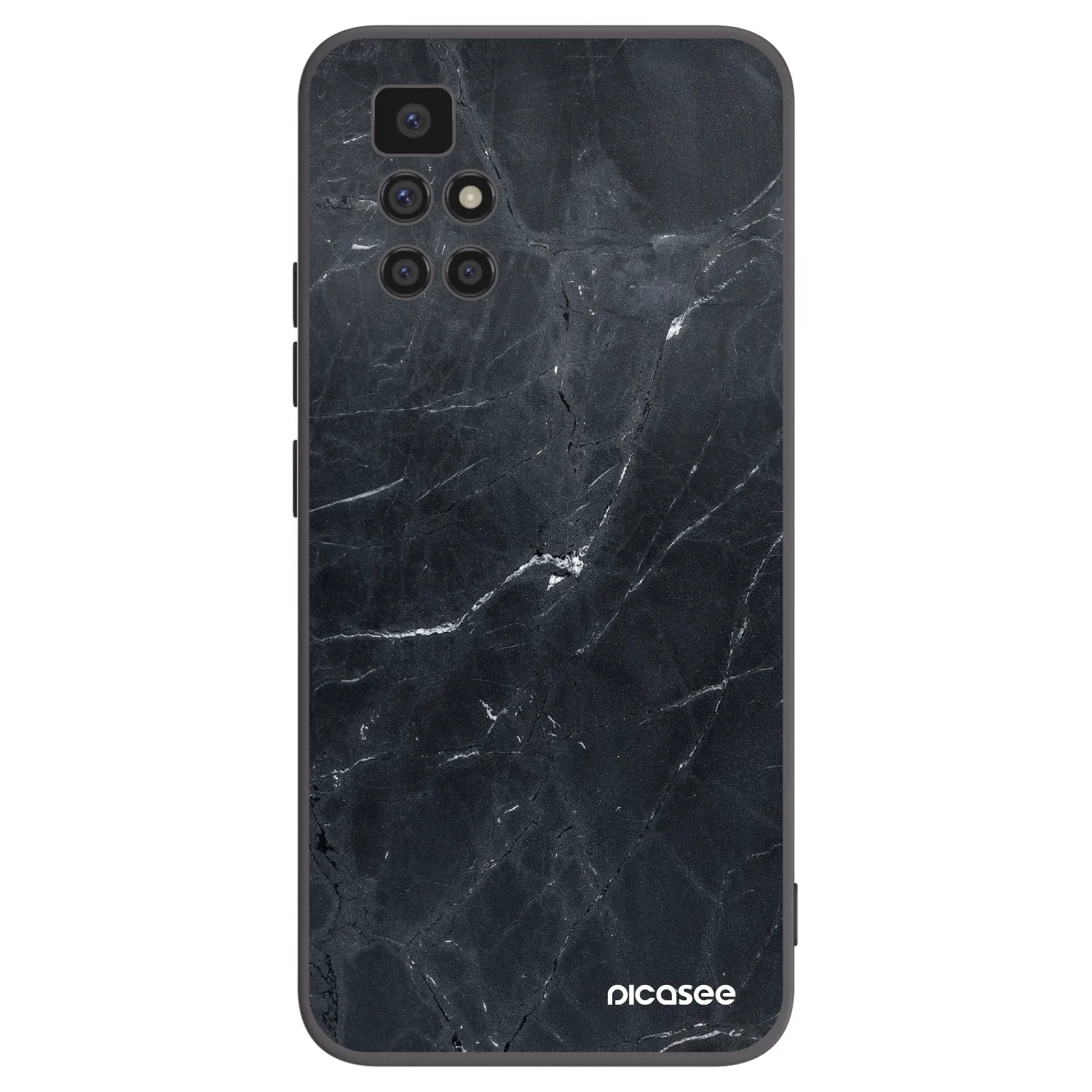 Picasee silikonowe czarne etui na Xiaomi Redmi 10 - Black marble