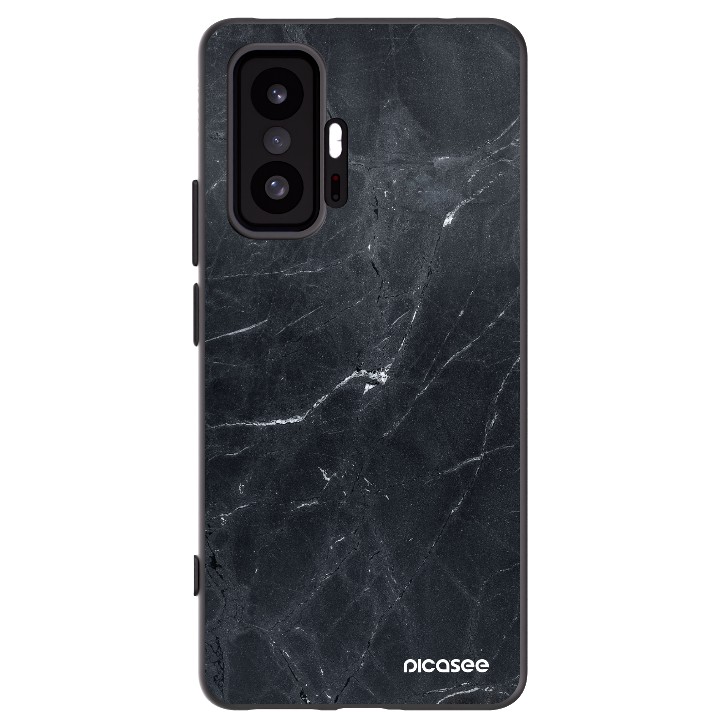 Picasee silikonowe czarne etui na Xiaomi 11T Pro - Black marble