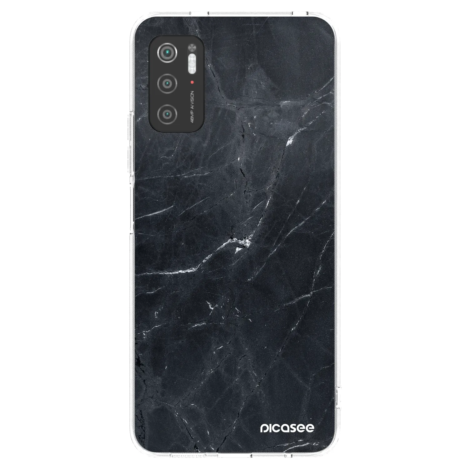 Picasee silikonowe przeźroczyste etui na Xiaomi Poco M3 Pro 5G - Black marble