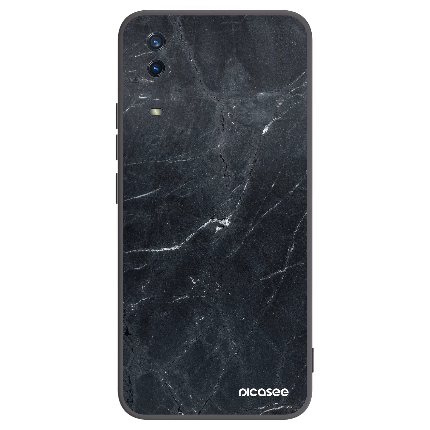 Picasee silikonowe czarne etui na Vivo Y11s - Black marble