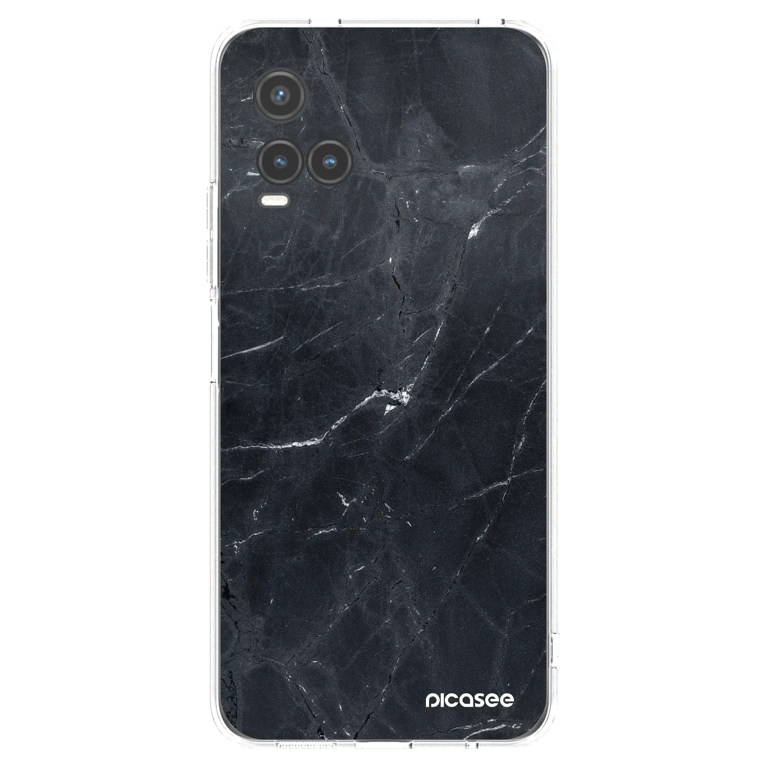 Picasee silikonowe przeźroczyste etui na Vivo Y33s - Black marble
