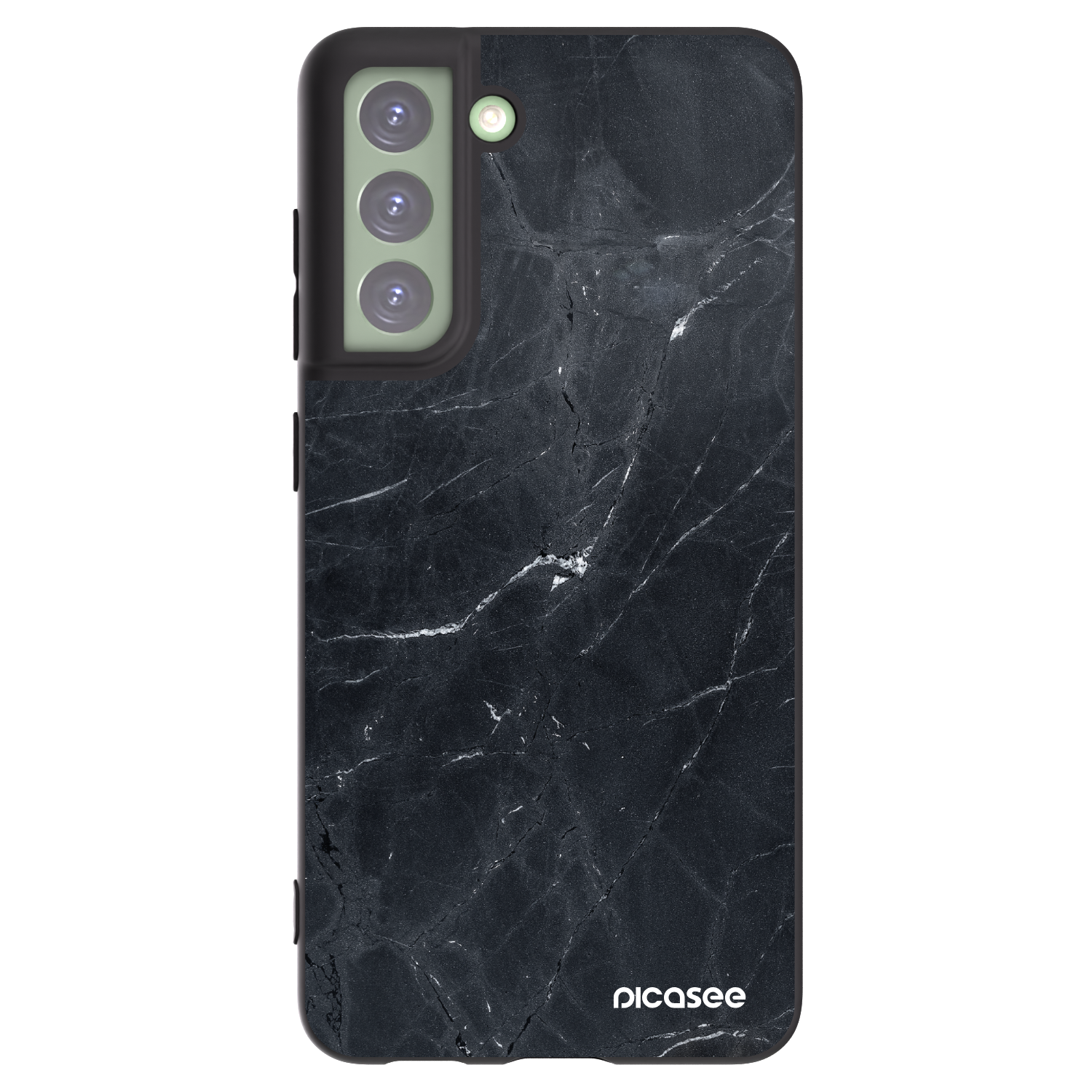Picasee silikonowe czarne etui na Samsung Galaxy S21 FE 5G - Black marble