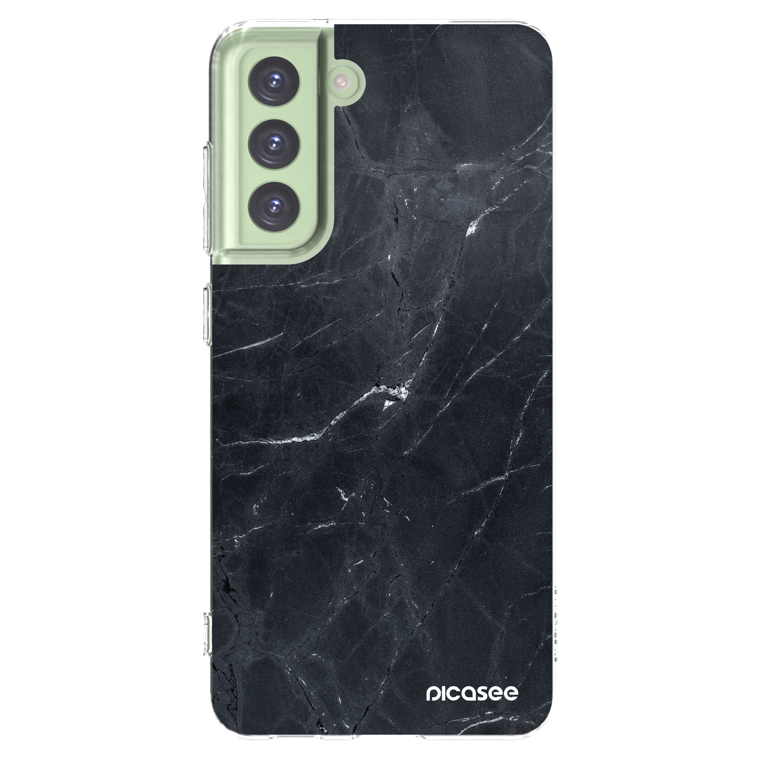 Picasee silikonowe przeźroczyste etui na Samsung Galaxy S21 FE 5G - Black marble