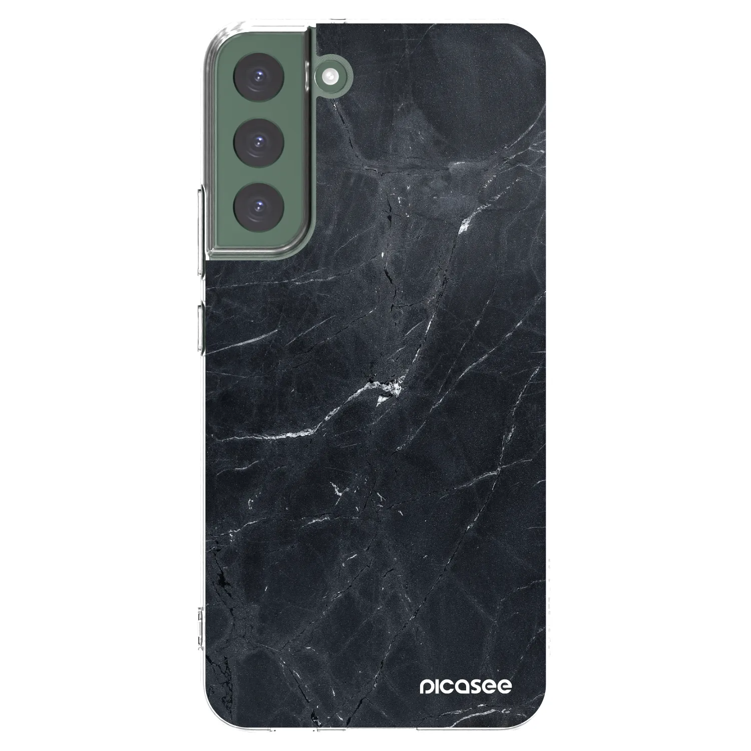 Picasee silikonowe przeźroczyste etui na Samsung Galaxy S22+ 5G - Black marble