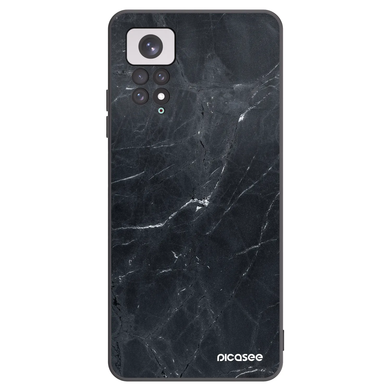 Picasee silikonowe czarne etui na Xiaomi Redmi Note 11 - Black marble