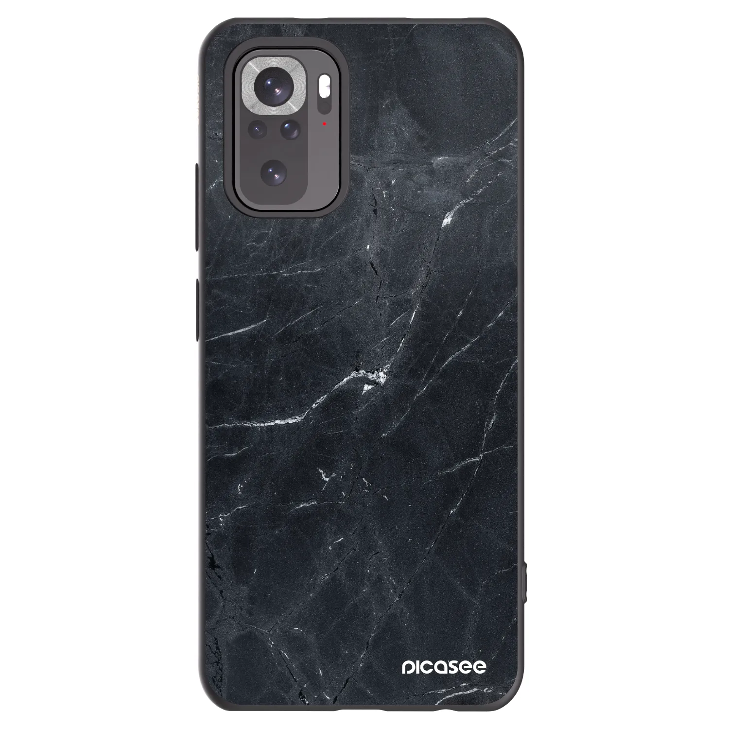 Picasee silikonowe czarne etui na Xiaomi Redmi Note 11S 4G - Black marble