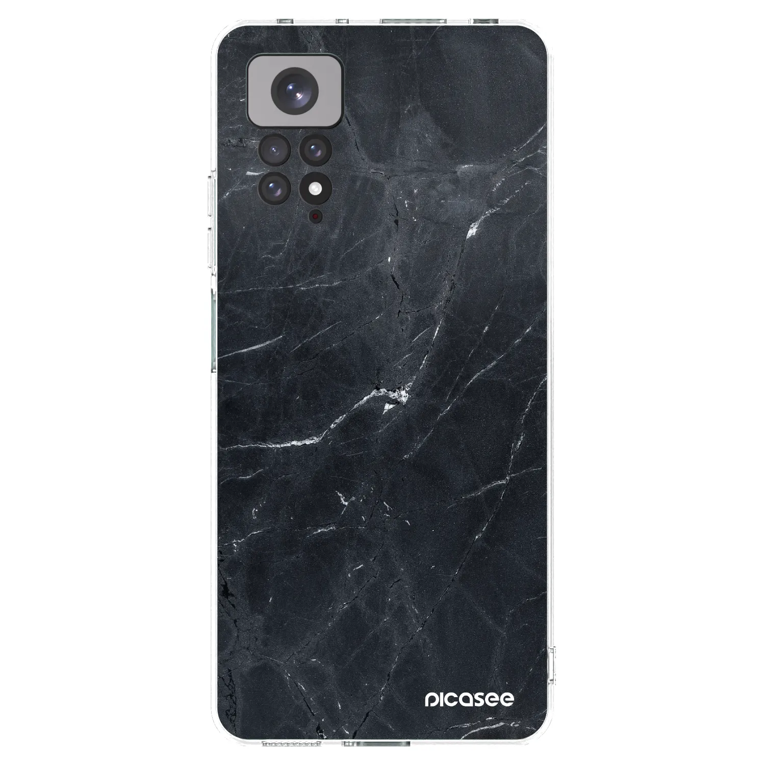 Picasee silikonowe przeźroczyste etui na Xiaomi Redmi Note 11S 4G - Black marble