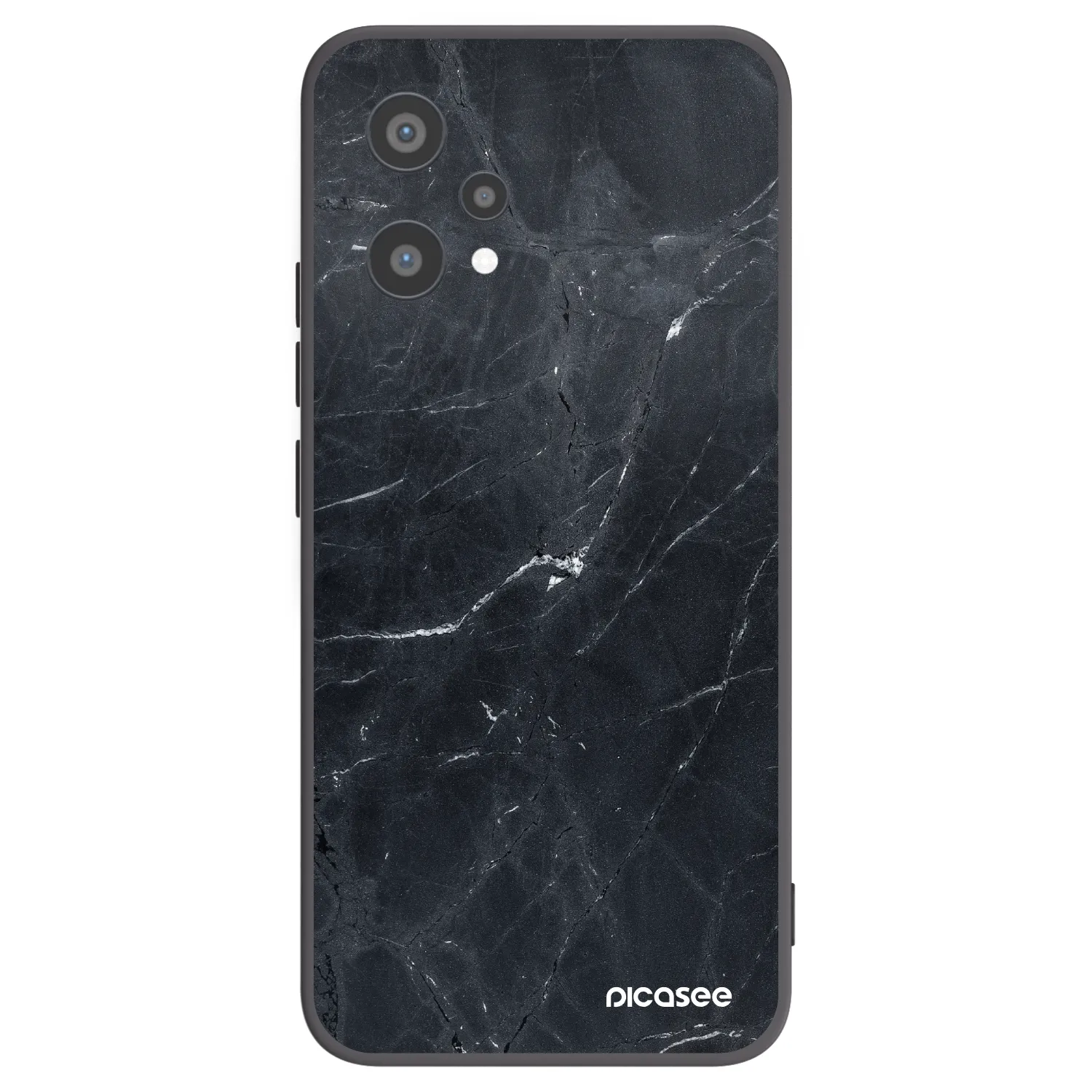 Picasee silikonowe czarne etui na Realme 9 Pro 5G - Black marble