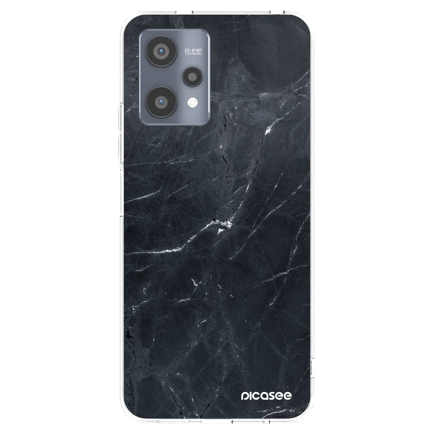 Picasee silikonowe przeźroczyste etui na Realme 9 Pro 5G - Black marble