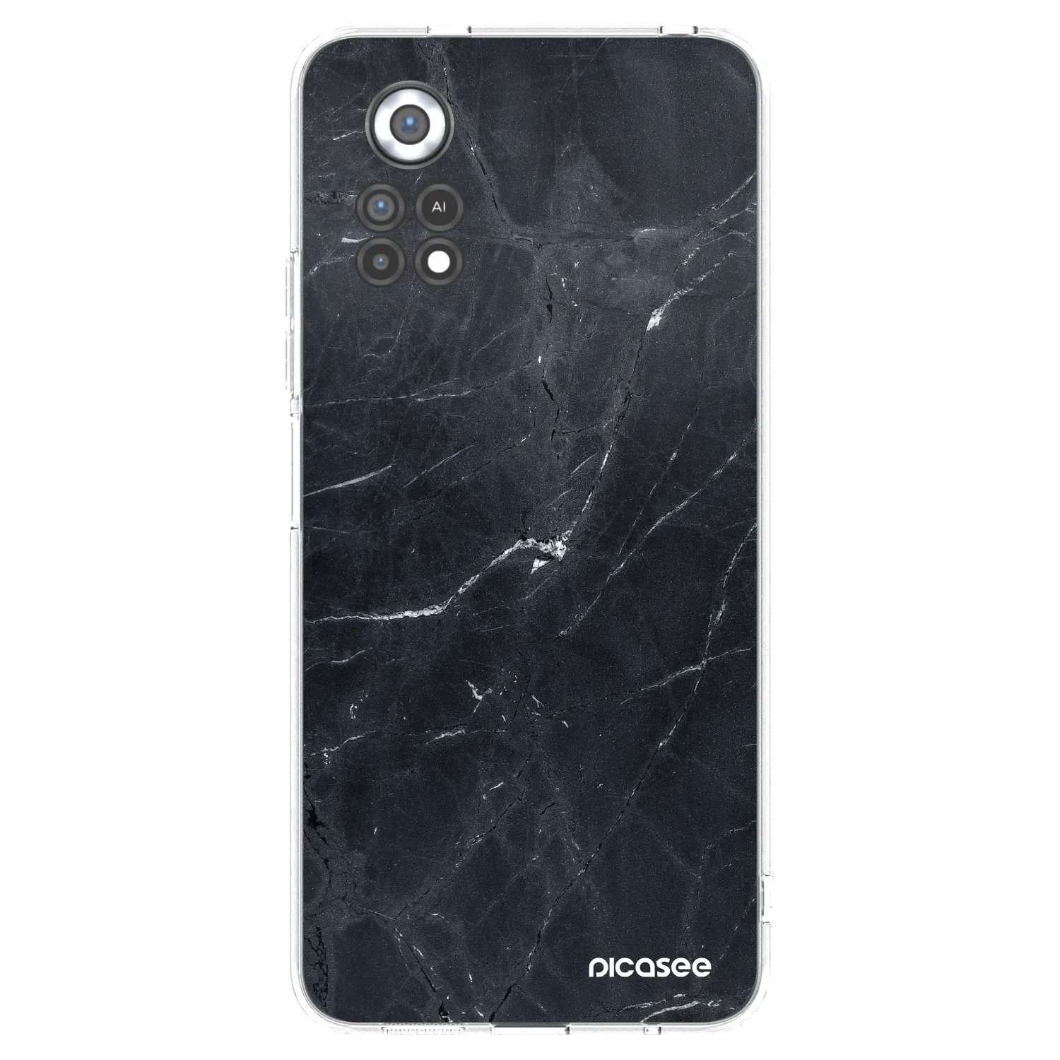 Picasee silikonowe przeźroczyste etui na Xiaomi Poco X4 Pro 5G - Black marble