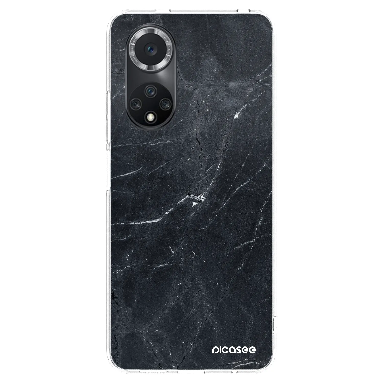 Picasee silikonowe przeźroczyste etui na Huawei Nova 9 SE - Black marble