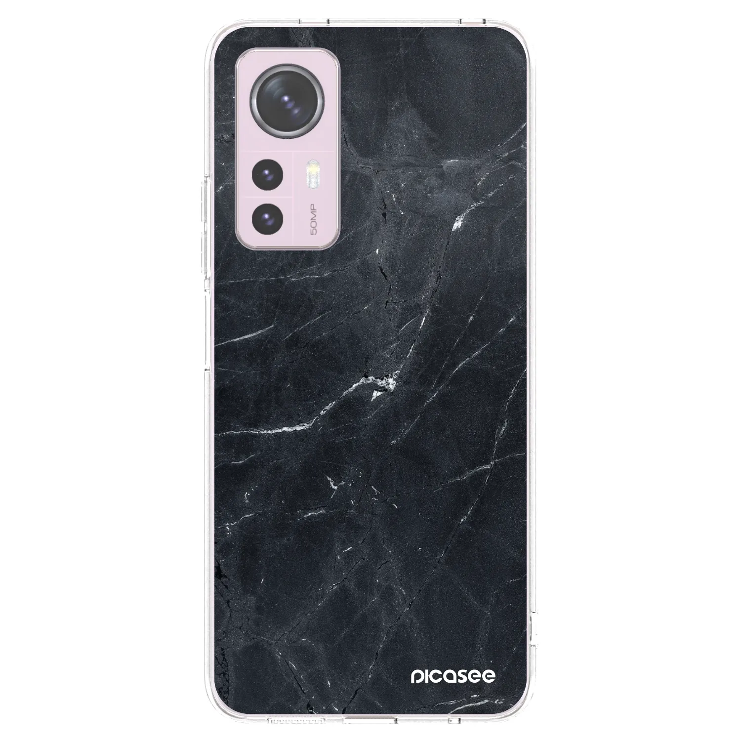 Picasee silikonowe przeźroczyste etui na Xiaomi 12 - Black marble