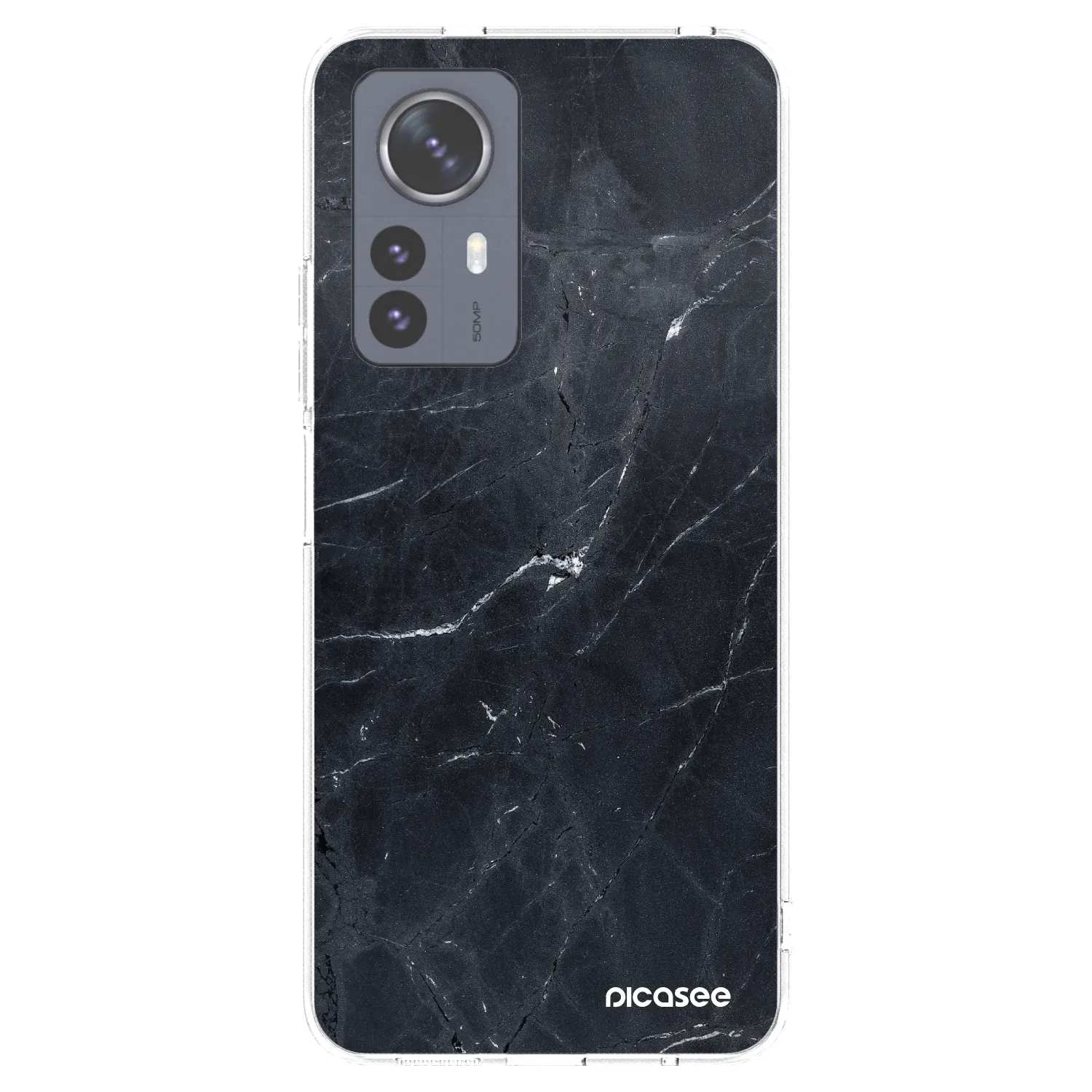 Picasee silikonowe przeźroczyste etui na Xiaomi 12 Pro - Black marble