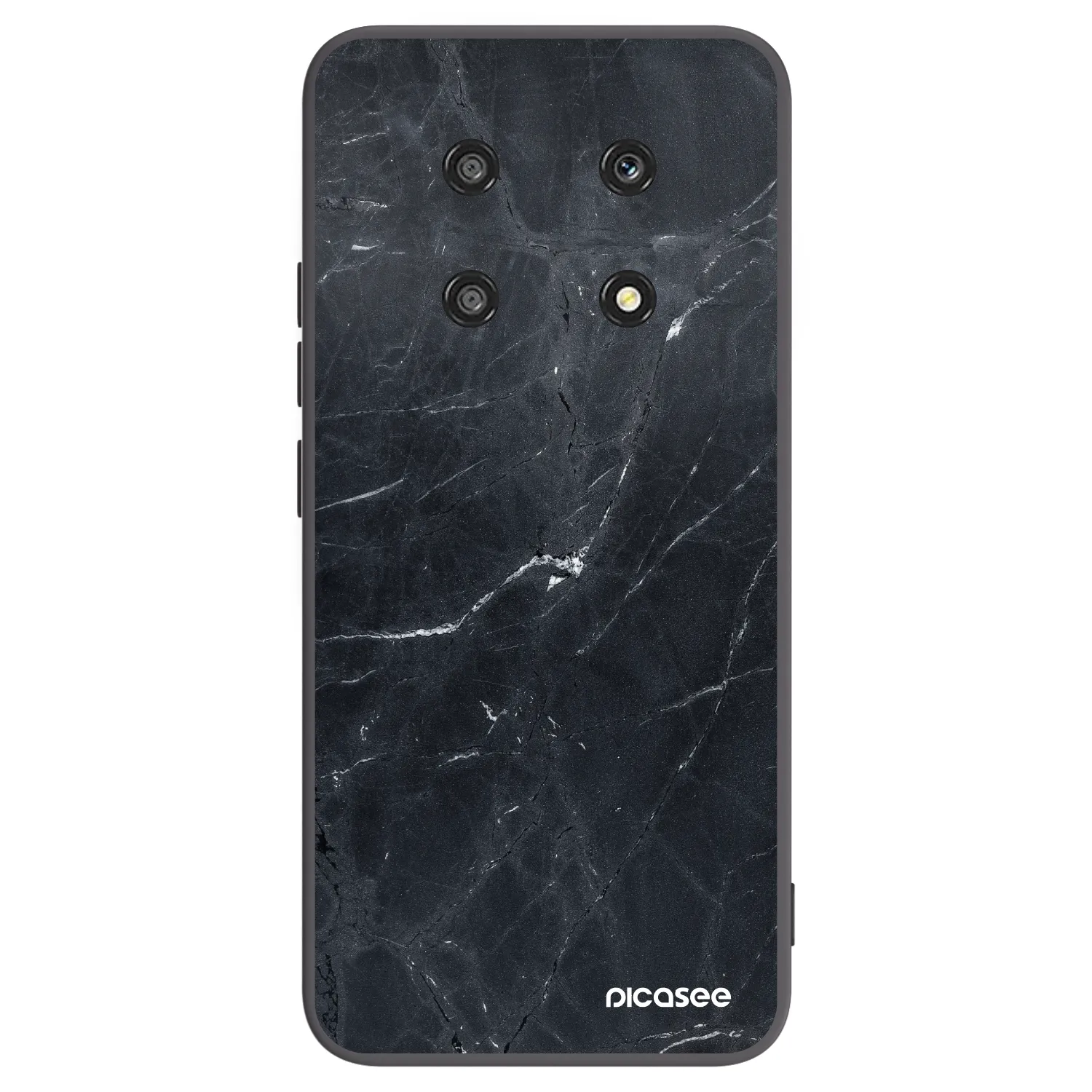 Picasee silikonowe czarne etui na Honor Magic4 Lite 5G - Black marble