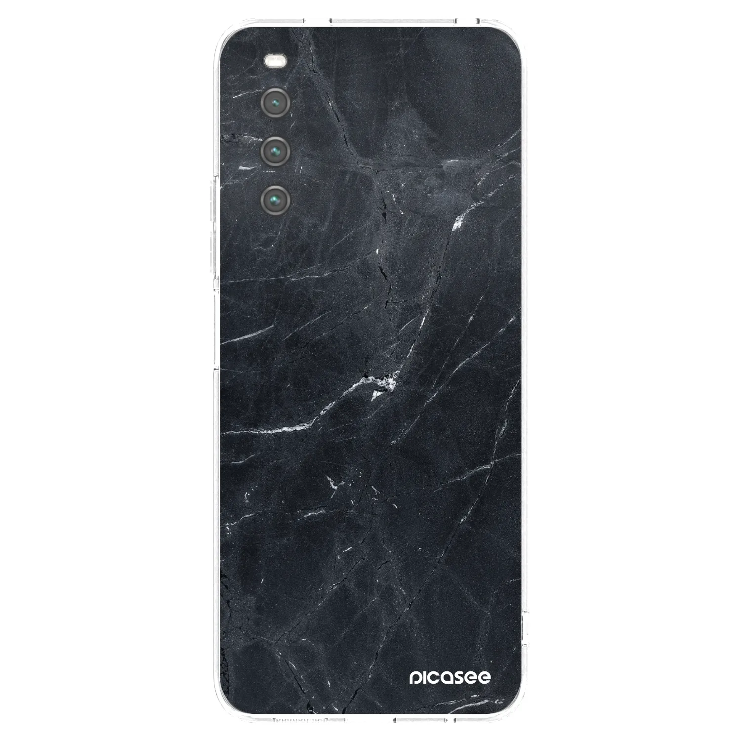 Picasee silikonowe przeźroczyste etui na Sony Xperia 10 IV 5G - Black marble