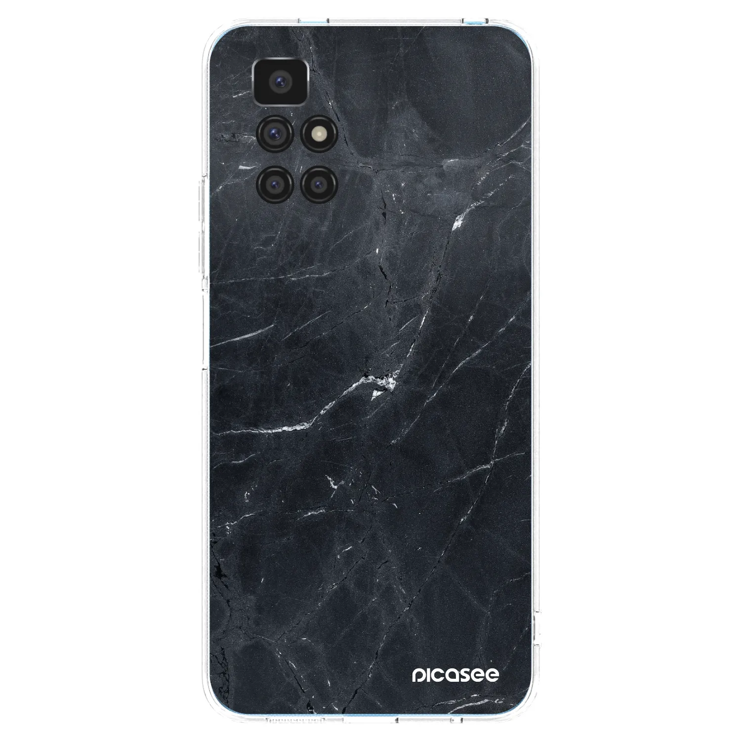 Picasee silikonowe przeźroczyste etui na Xiaomi Redmi 10 (2022) - Black marble
