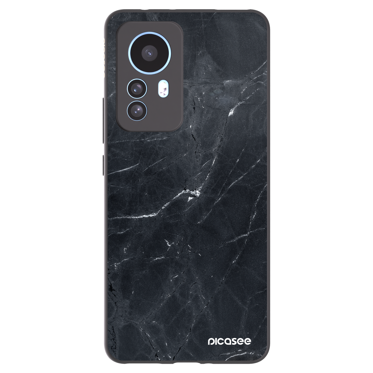 Picasee silikonowe czarne etui na Xiaomi 12T Pro - Black marble