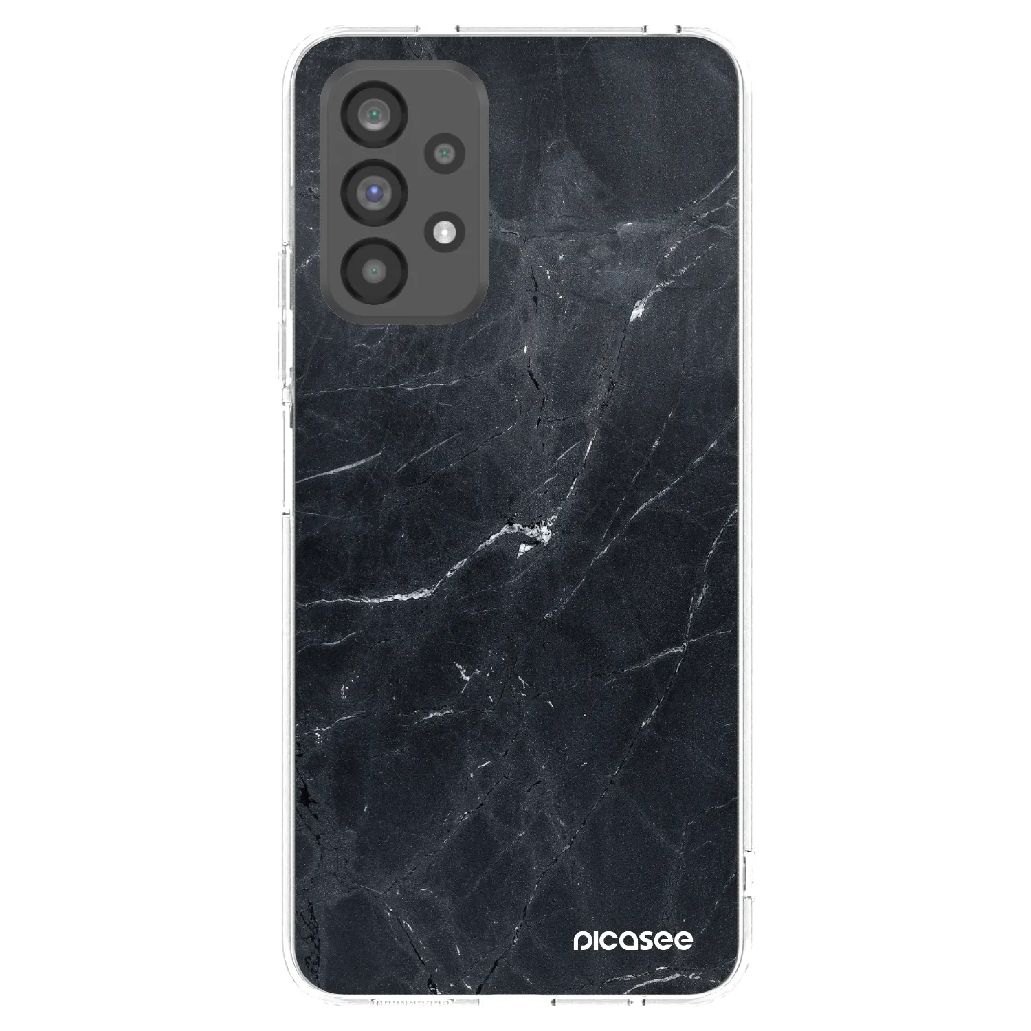 Picasee silikonowe przeźroczyste etui na Samsung Galaxy A73 5G - Black marble
