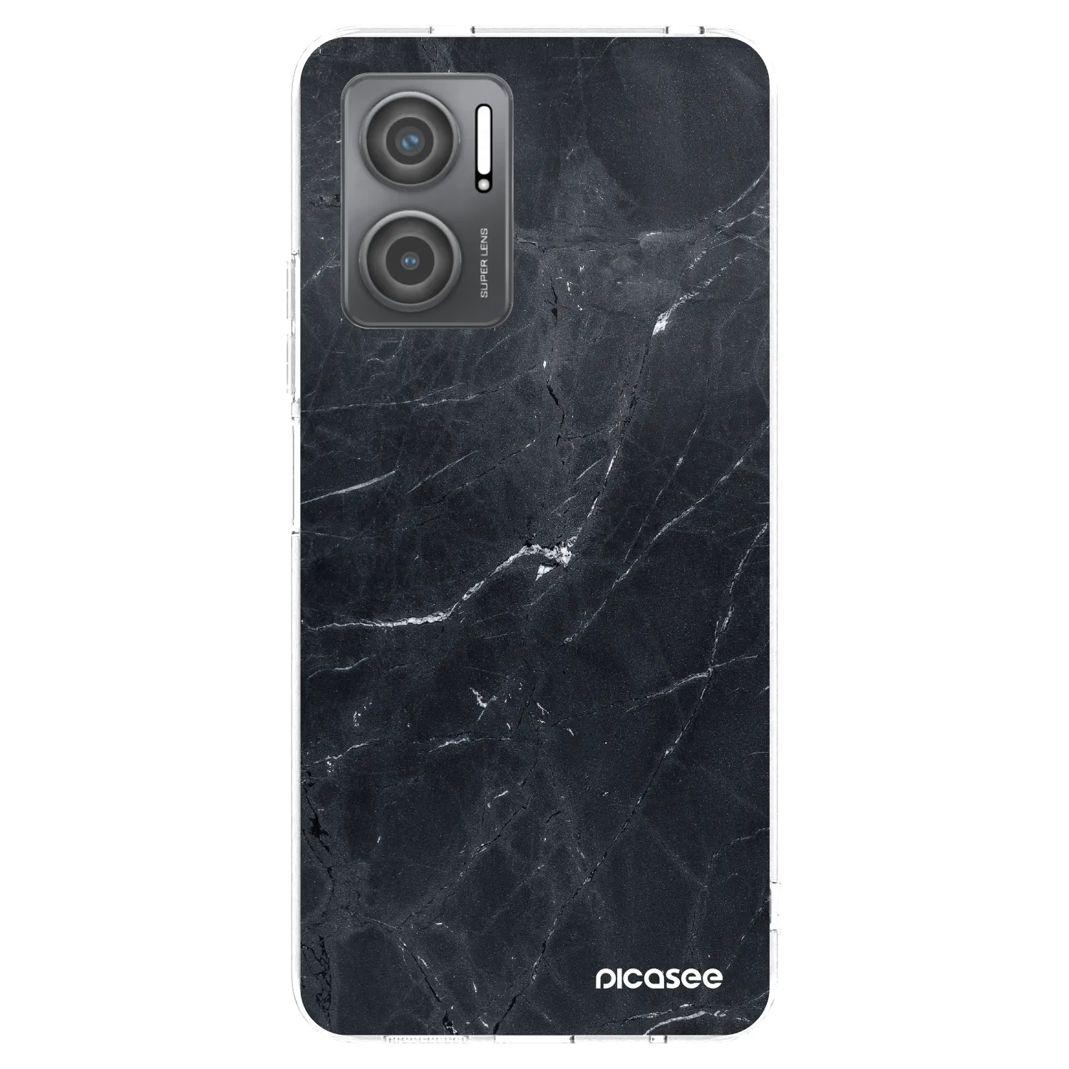 Picasee silikonowe przeźroczyste etui na Xiaomi Redmi 10 5G - Black marble