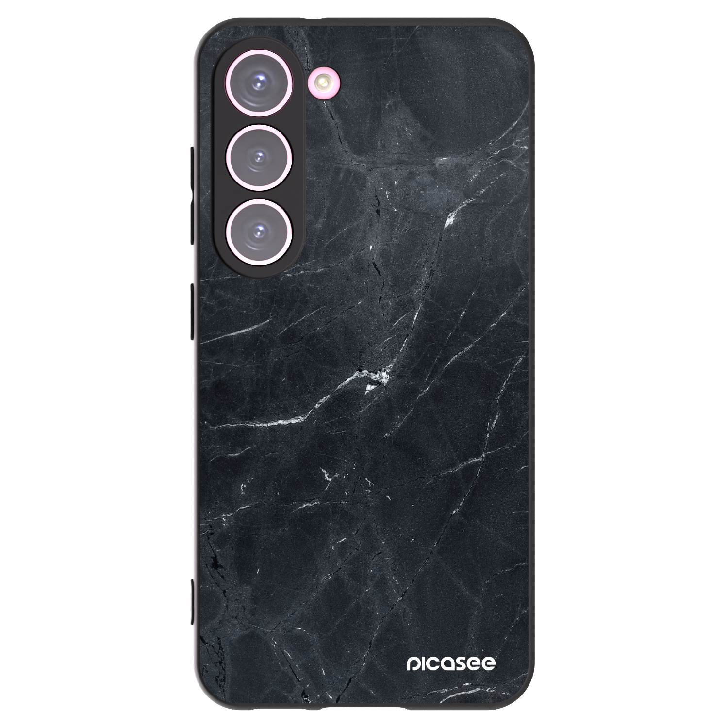 Picasee silikonowe czarne etui na Samsung Galaxy S23 5G - Black marble