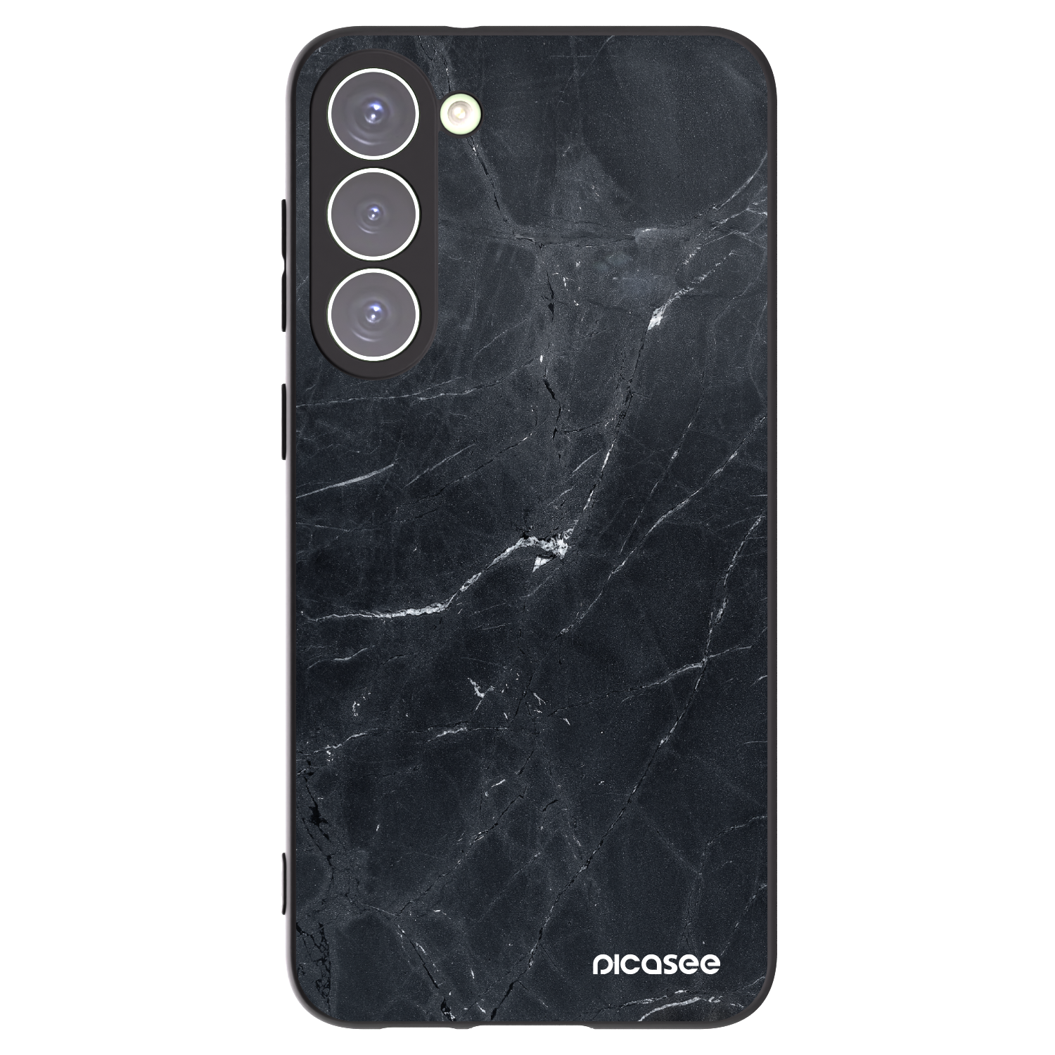 Picasee silikonowe czarne etui na Samsung Galaxy S23+ 5G - Black marble