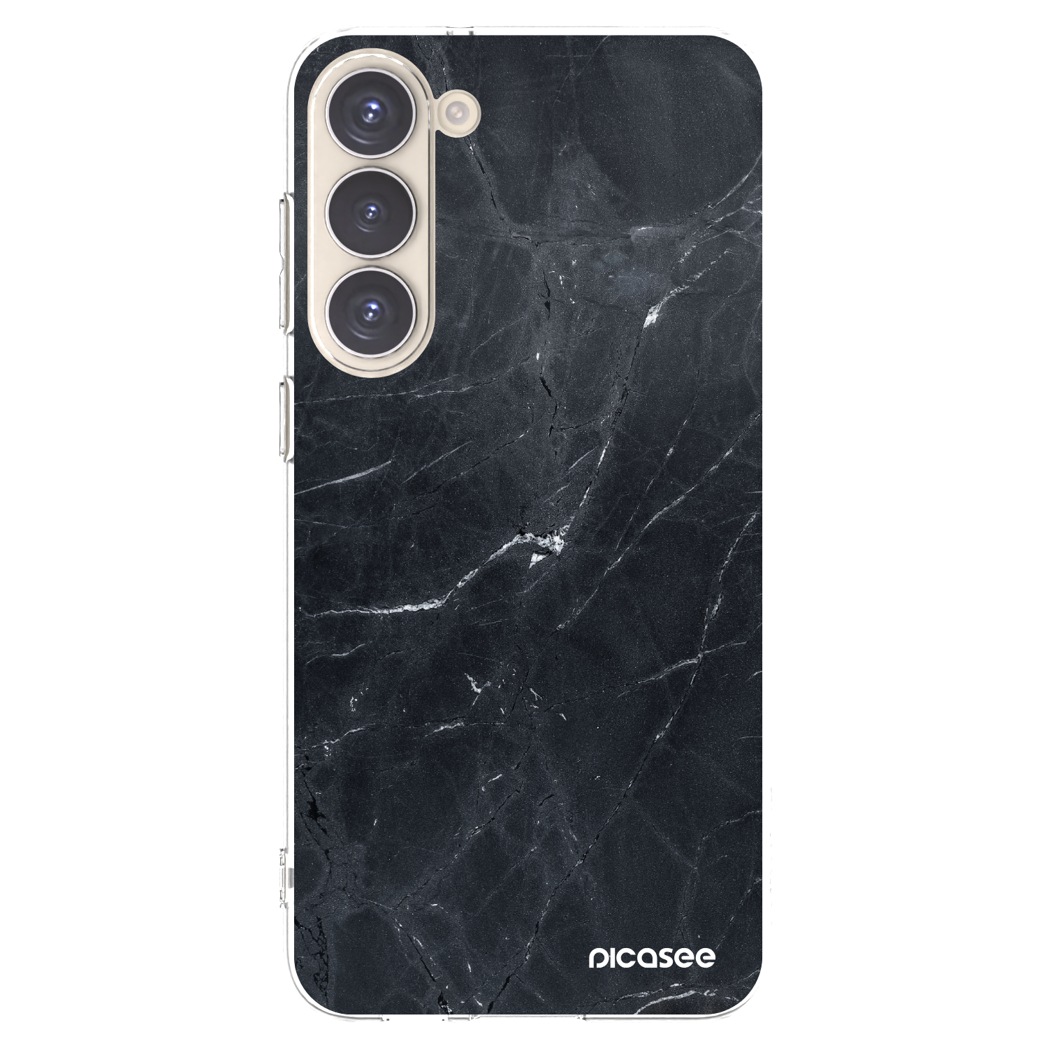 Picasee silikonowe przeźroczyste etui na Samsung Galaxy S23+ 5G - Black marble