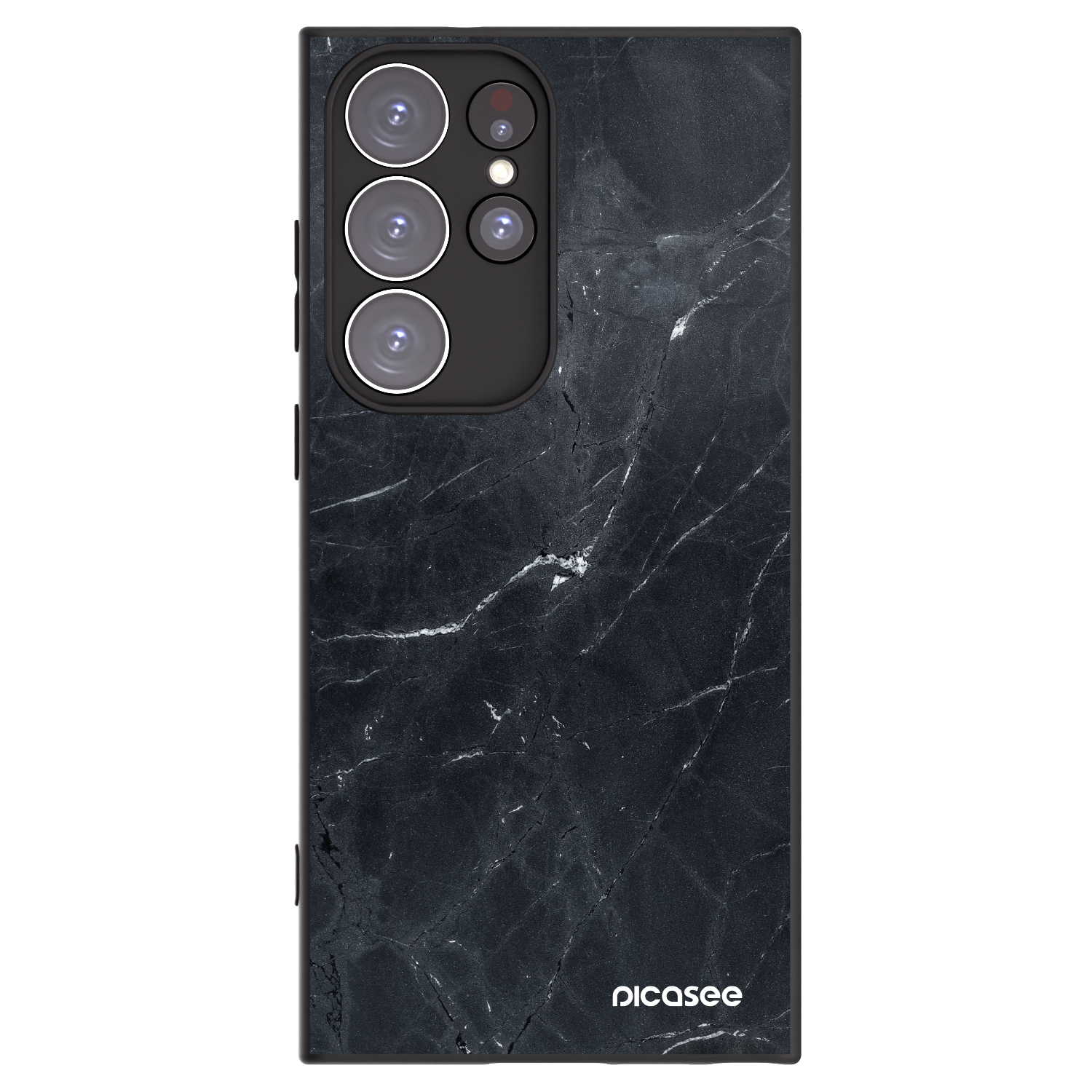 Picasee silikonowe czarne etui na Samsung Galaxy S23 Ultra 5G - Black marble